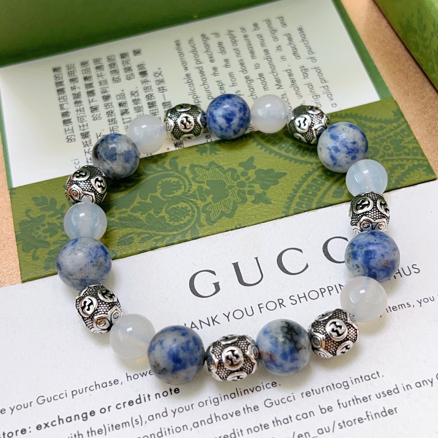 Gucci 新品发布会 古驰手链天然石 精工版本天然紫芬石古驰手链