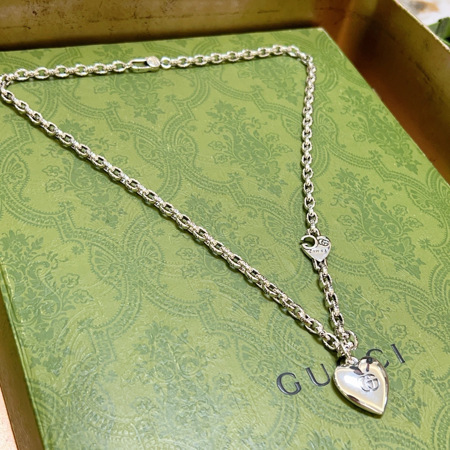 𝐆𝐮𝐜𝐜𝐢古驰项链最新款链条档次更高明星同款Anger Forest系列双G经典款项链系列复古银项链链长