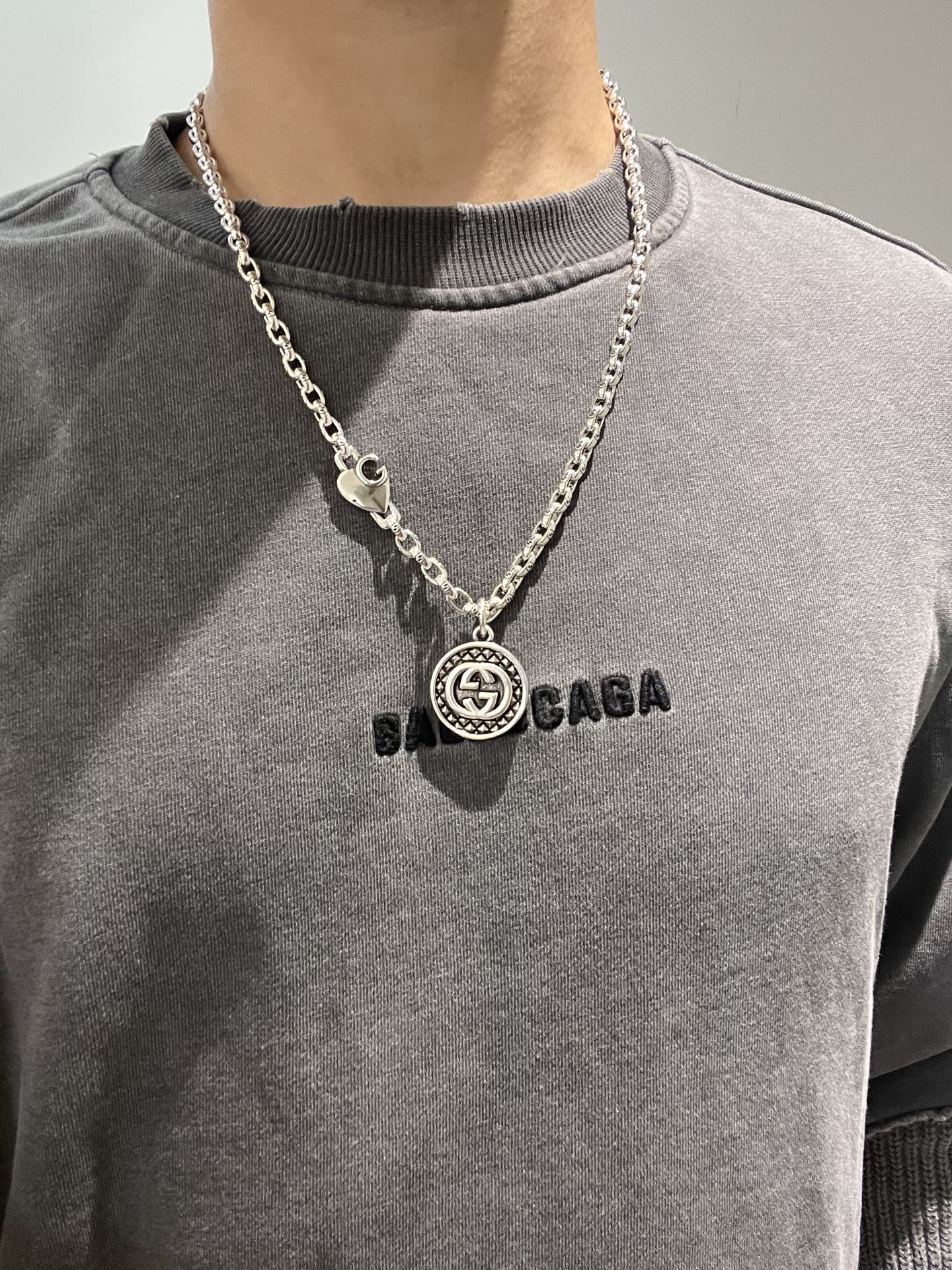 𝐆𝐮𝐜𝐜𝐢古驰项链最新款链条档次更高明星同款Anger Forest系列双G经典款项链系列复古银项链链长