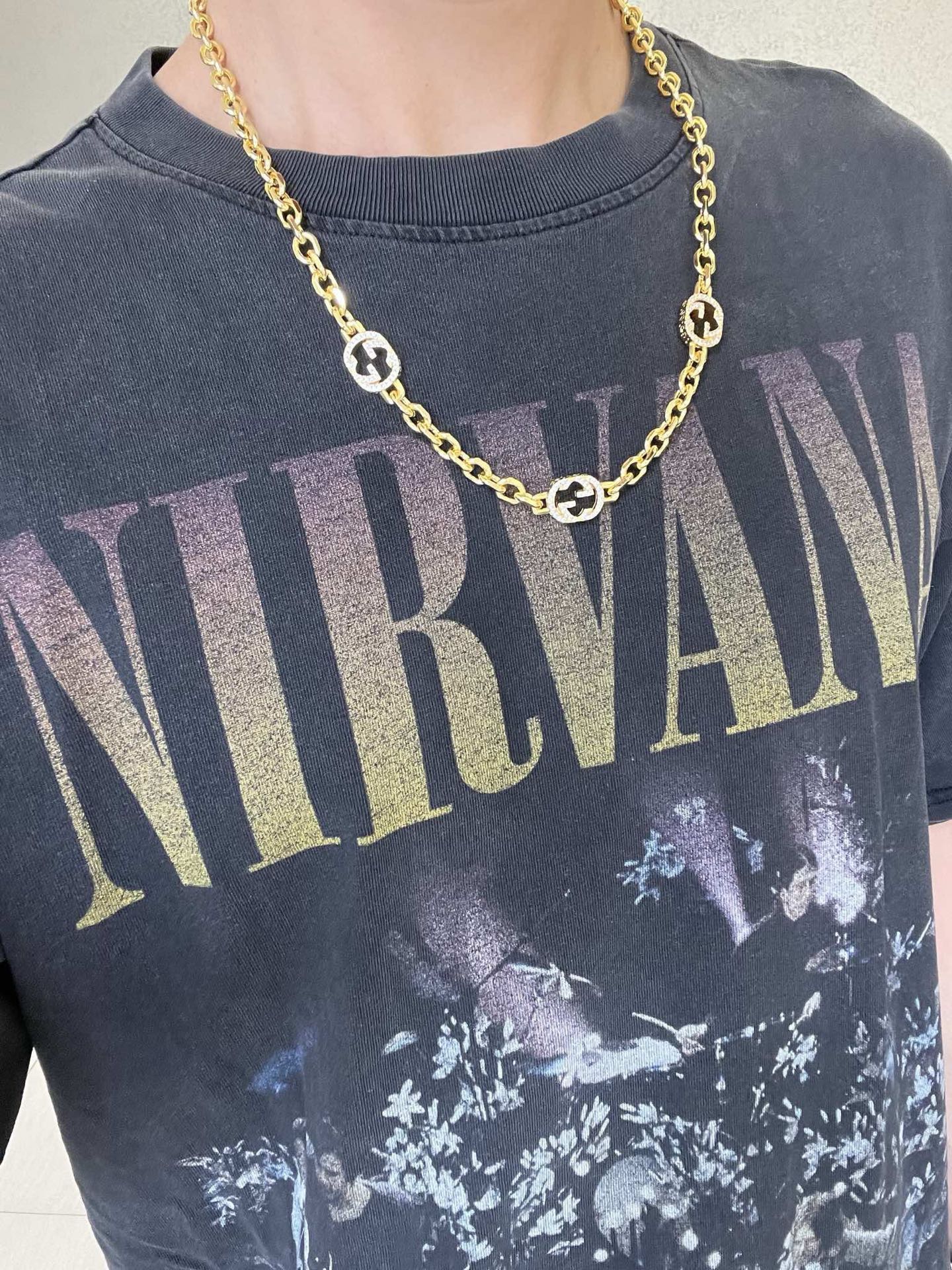 𝐆𝐮𝐜𝐜𝐢古驰项链最新款链条档次更高明星同款Anger Forest系列双G古驰项链链长60厘米可改长度