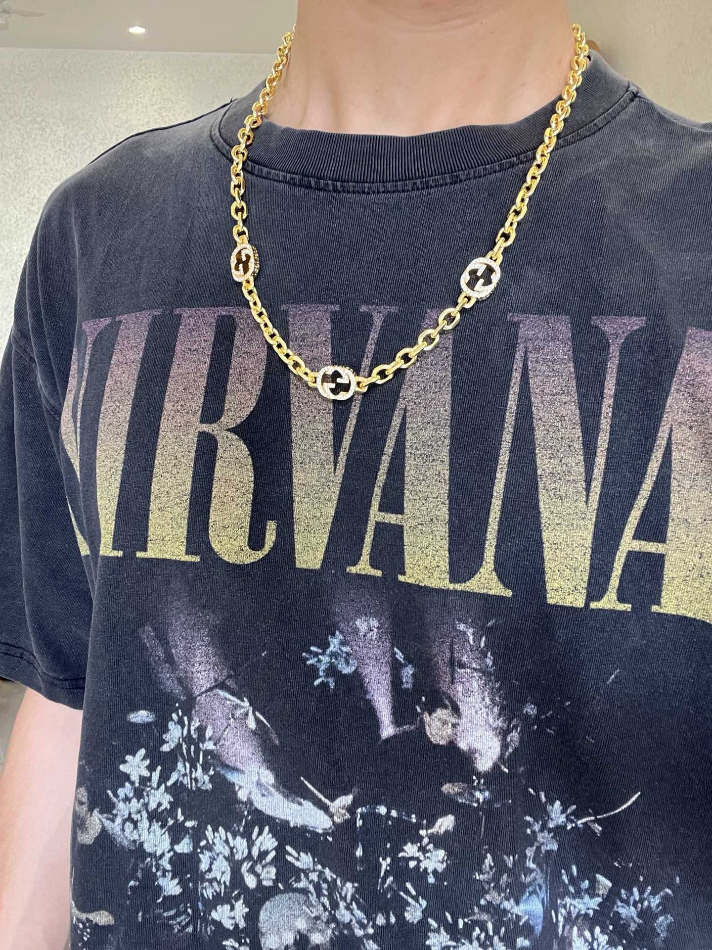 𝐆𝐮𝐜𝐜𝐢古驰项链最新款链条档次更高明星同款Anger Forest系列双G古驰项链链长60厘米可改长度