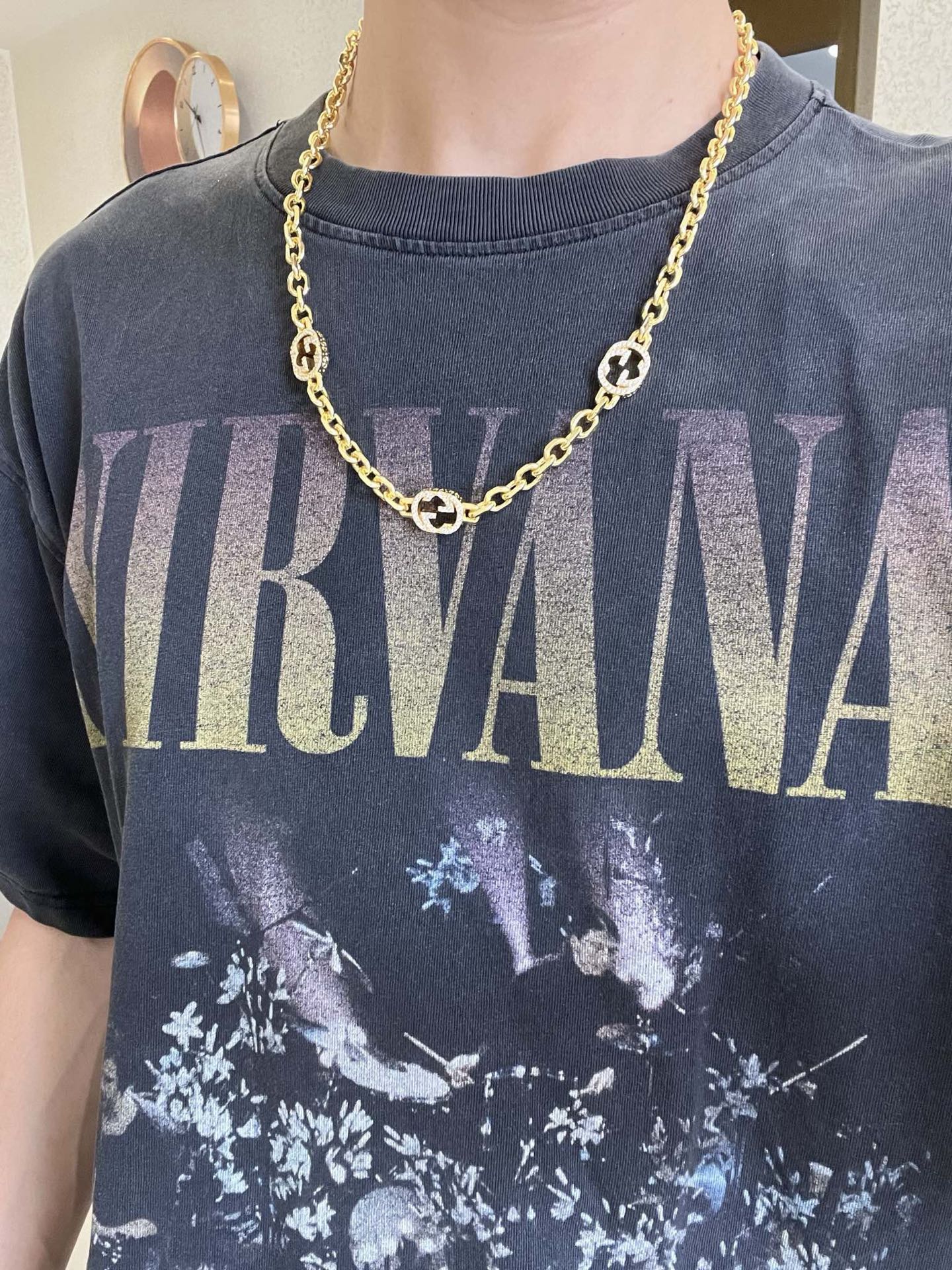 𝐆𝐮𝐜𝐜𝐢古驰项链最新款链条档次更高明星同款Anger Forest系列双G古驰项链链长60厘米可改长度