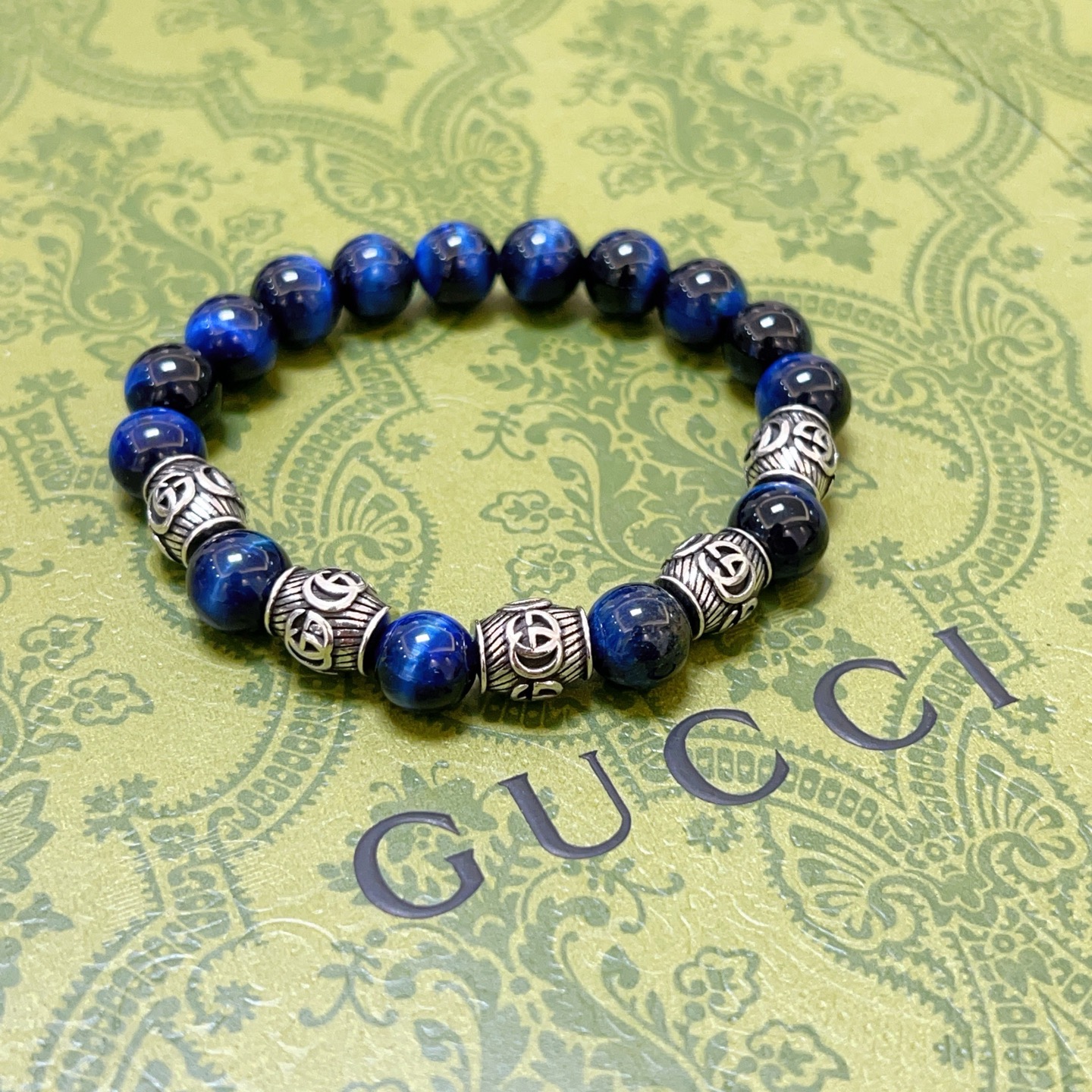 Gucci 𝐆𝐮𝐜𝐜𝐢古驰手链 最新款天然石手链档次更高 Anger Forest系列双g手链