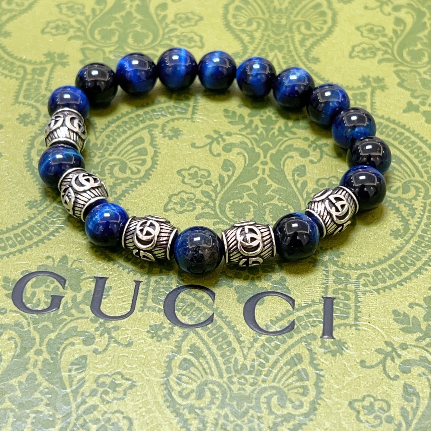 Gucci 𝐆𝐮𝐜𝐜𝐢古驰手链 最新款天然石手链档次更高 Anger Forest系列双g手链