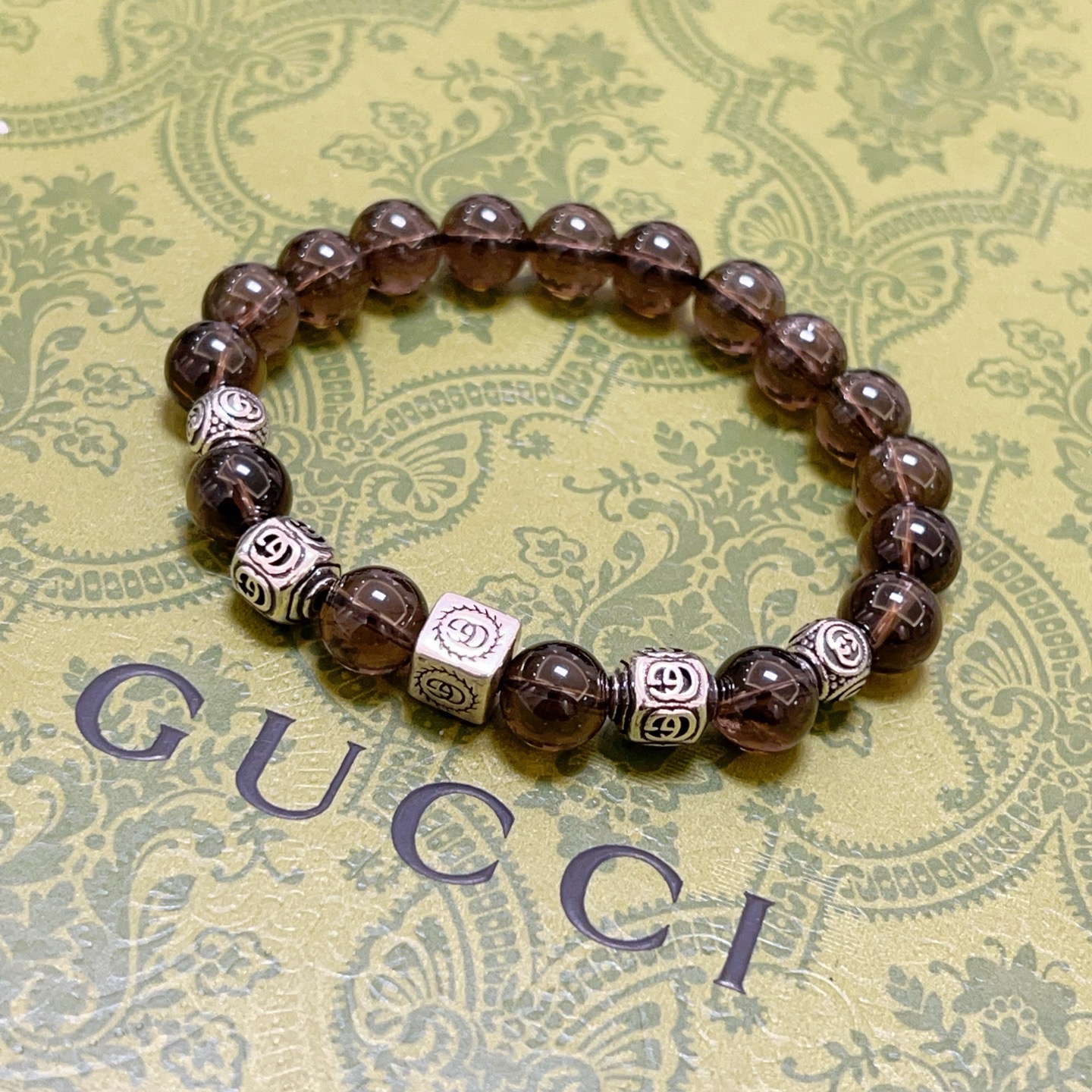 Gucci 𝐆𝐮𝐜𝐜𝐢古驰手链 最新款天然石手链档次更高 Anger Forest系列双g手链