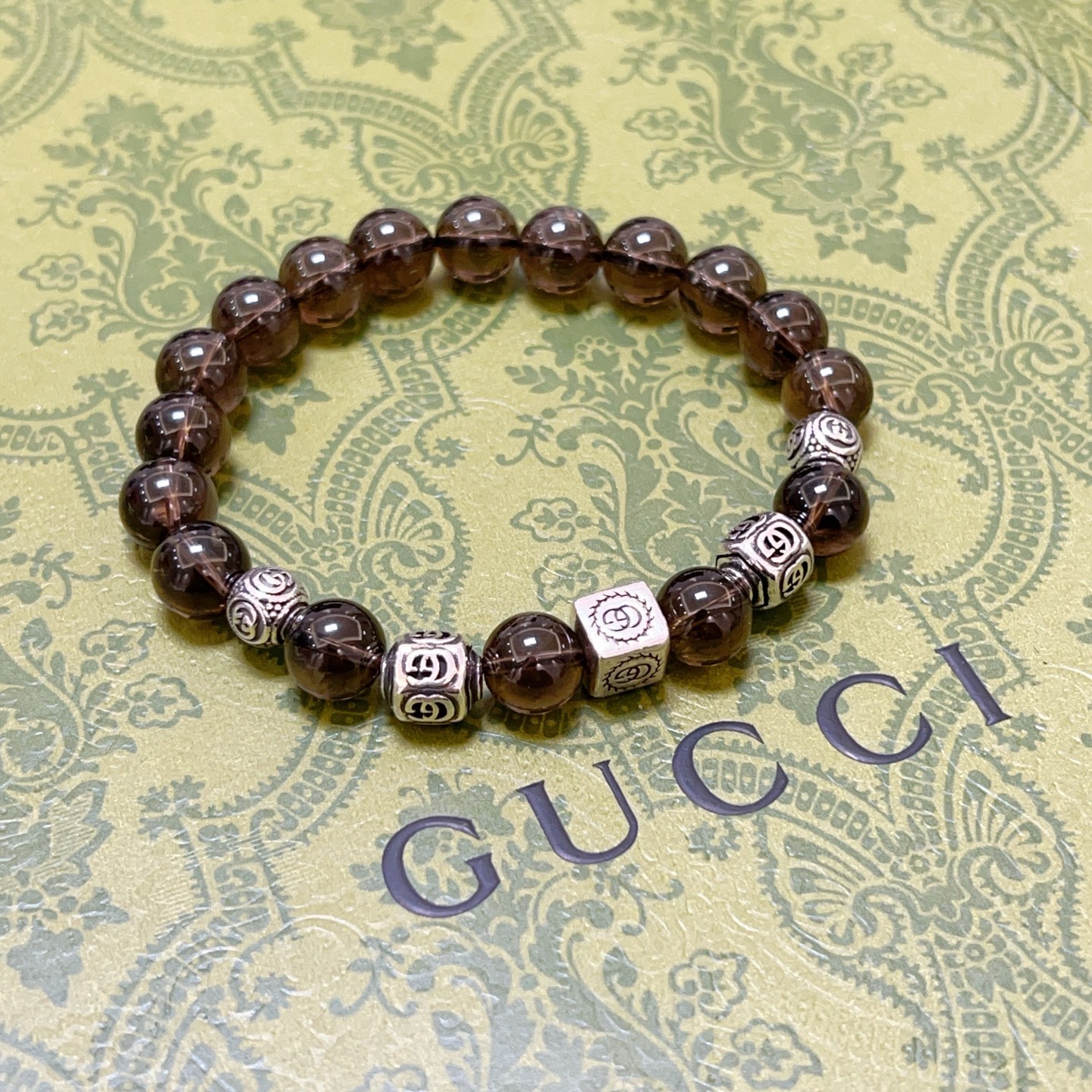Gucci 𝐆𝐮𝐜𝐜𝐢古驰手链 最新款天然石手链档次更高 Anger Forest系列双g手链