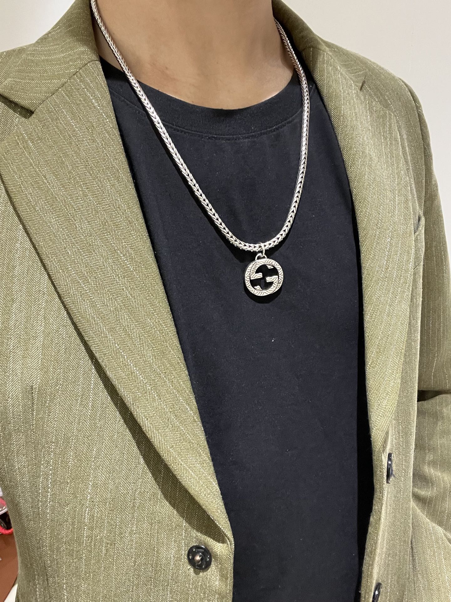 𝐆𝐮𝐜𝐜𝐢古驰项链最新款链条档次更高明星同款Anger Forest系列双G古驰项链细节对版做旧处理 非