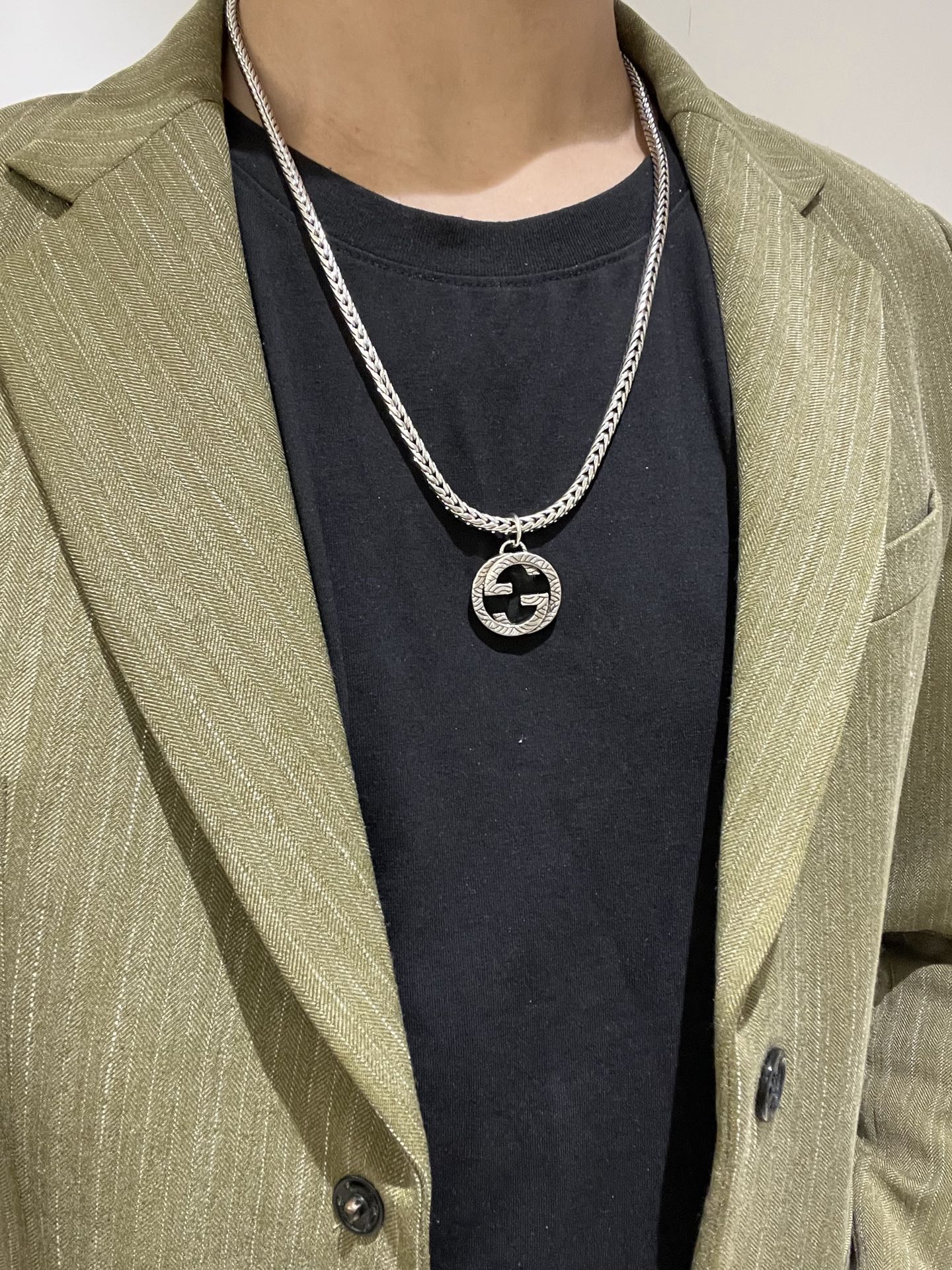 𝐆𝐮𝐜𝐜𝐢古驰项链最新款链条档次更高明星同款Anger Forest系列双G古驰项链细节对版做旧处理 非