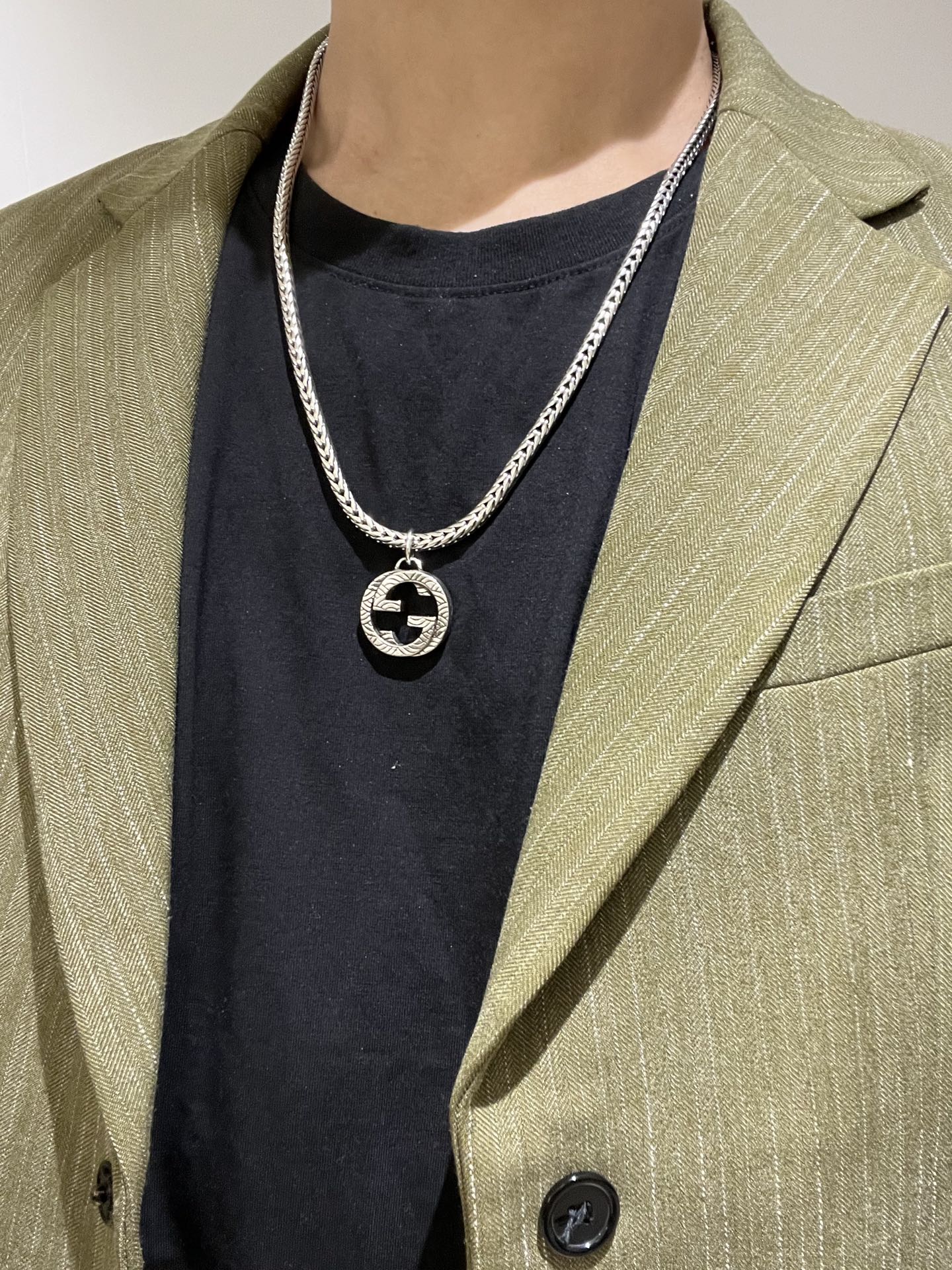 𝐆𝐮𝐜𝐜𝐢古驰项链最新款链条档次更高明星同款Anger Forest系列双G古驰项链细节对版做旧处理 非