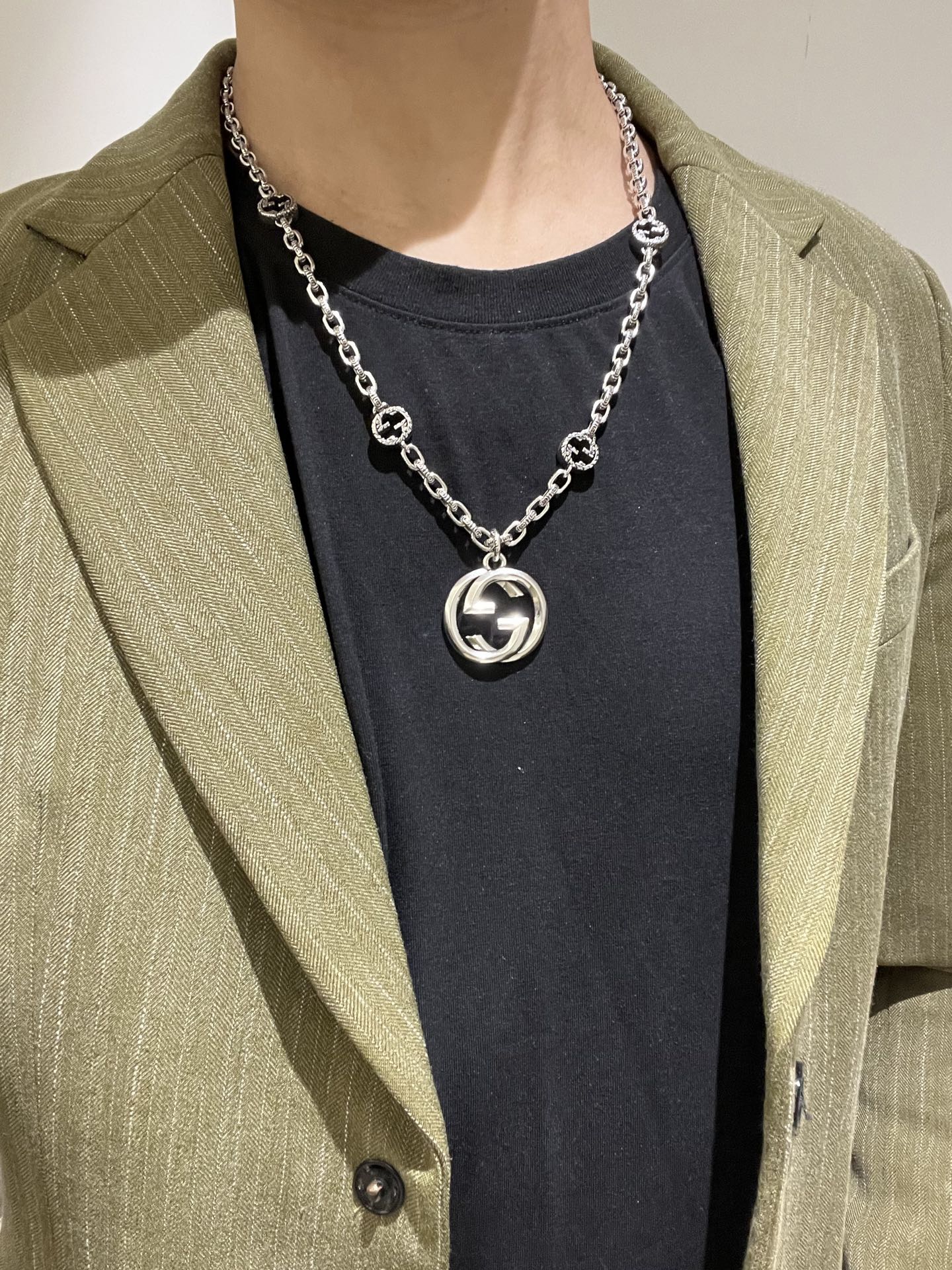 𝐆𝐮𝐜𝐜𝐢古驰项链最新款链条档次更高明星同款Anger Forest系列双G古驰项链细节对版做旧处理 非