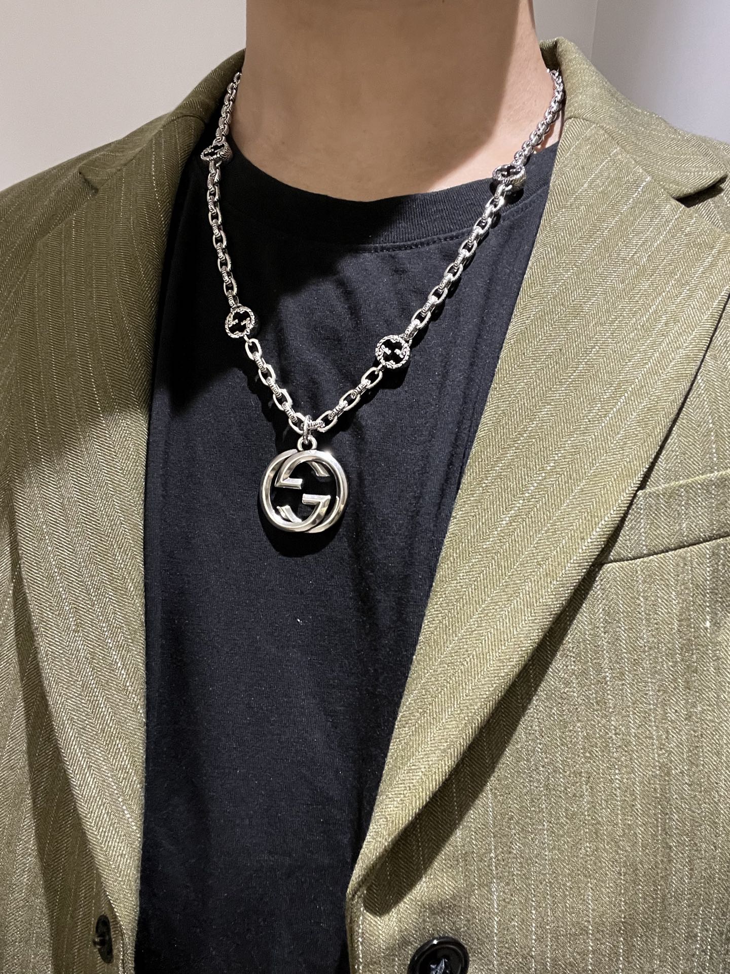 𝐆𝐮𝐜𝐜𝐢古驰项链最新款链条档次更高明星同款Anger Forest系列双G古驰项链细节对版做旧处理 非