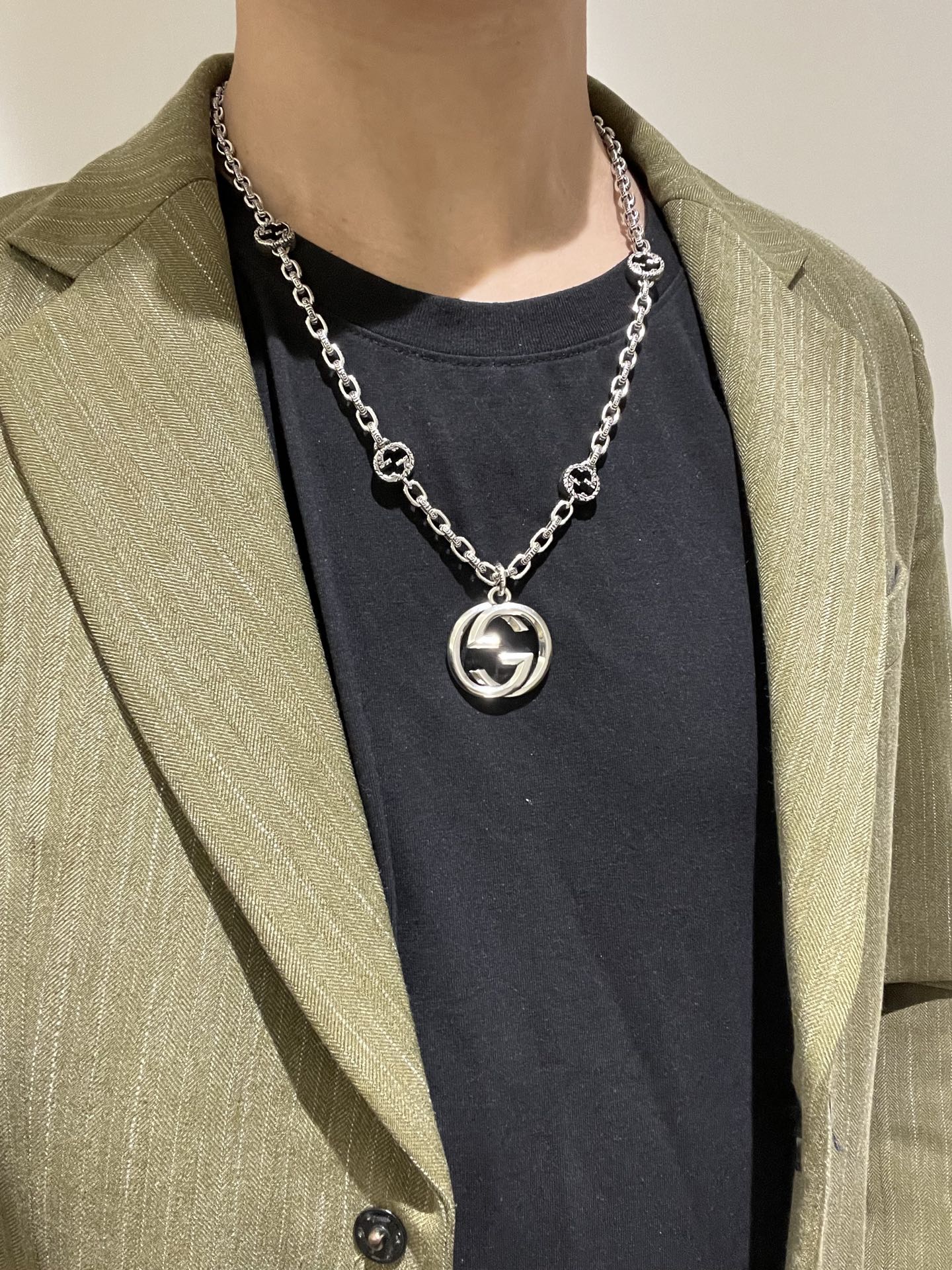 𝐆𝐮𝐜𝐜𝐢古驰项链最新款链条档次更高明星同款Anger Forest系列双G古驰项链细节对版做旧处理 非