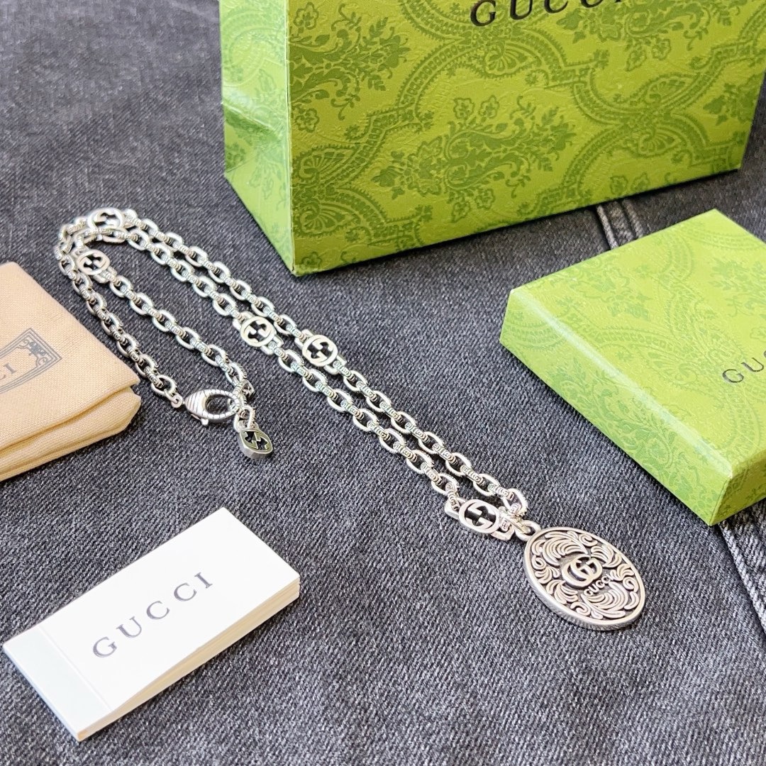 Gucci 𝐆𝐮𝐜𝐜𝐢古驰项链最新款链条男士搭配
