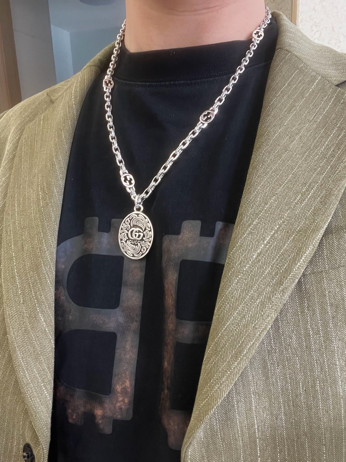 Gucci 𝐆𝐮𝐜𝐜𝐢古驰项链最新款链条男士搭配