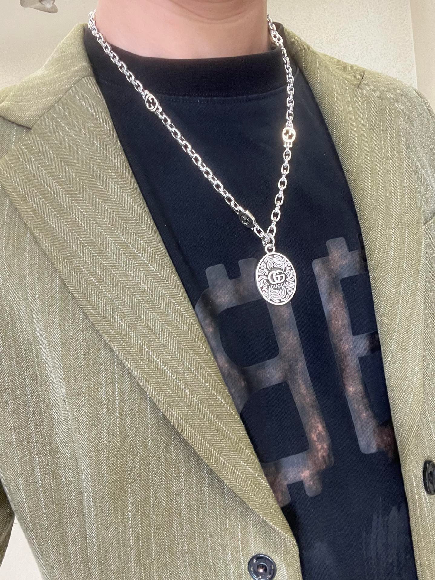 Gucci 𝐆𝐮𝐜𝐜𝐢古驰项链最新款链条男士搭配