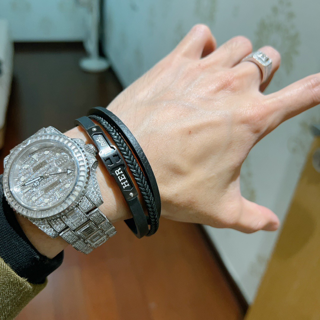 Hermès Classic H Series Leather Cord Bracelet - Comprehensive 9