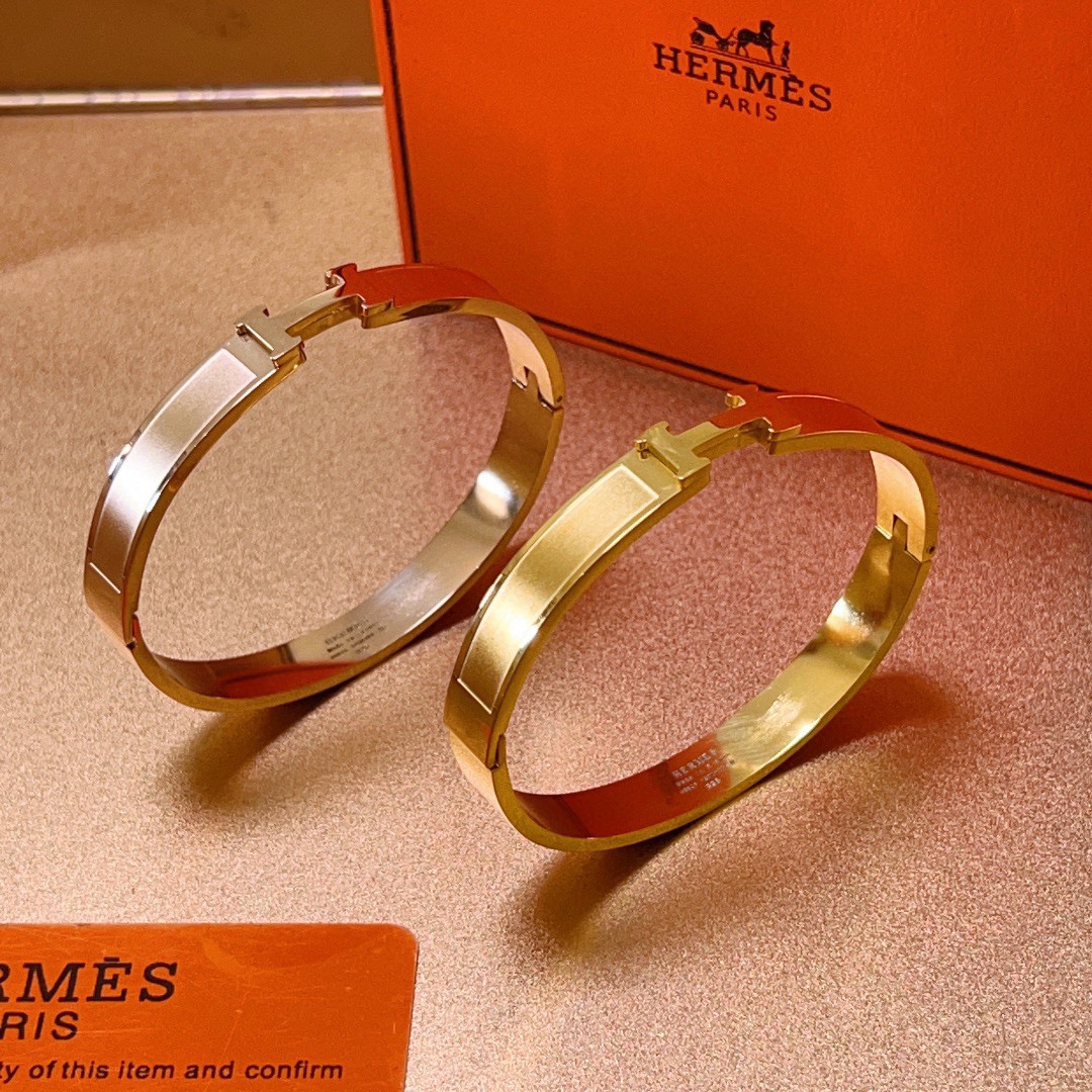 Hermes Clic H bracelet Yellow gold rose gold silver no gemstones 17cm