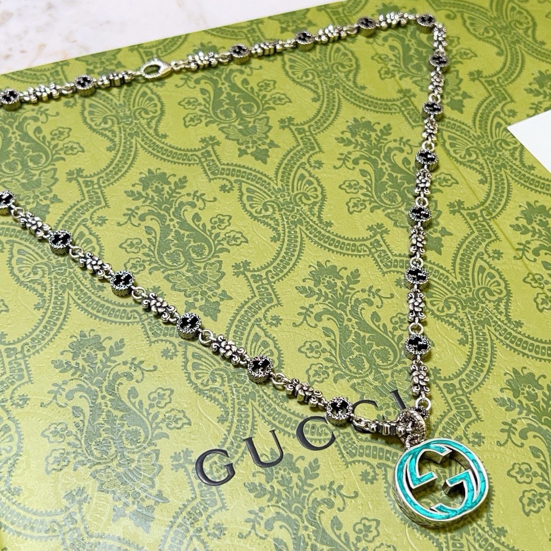𝐆𝐮𝐜𝐜𝐢古驰项链最新款链条档次更高明星同款Anger Forest系列双G古驰项链古驰复古项链🪶欧美潮
