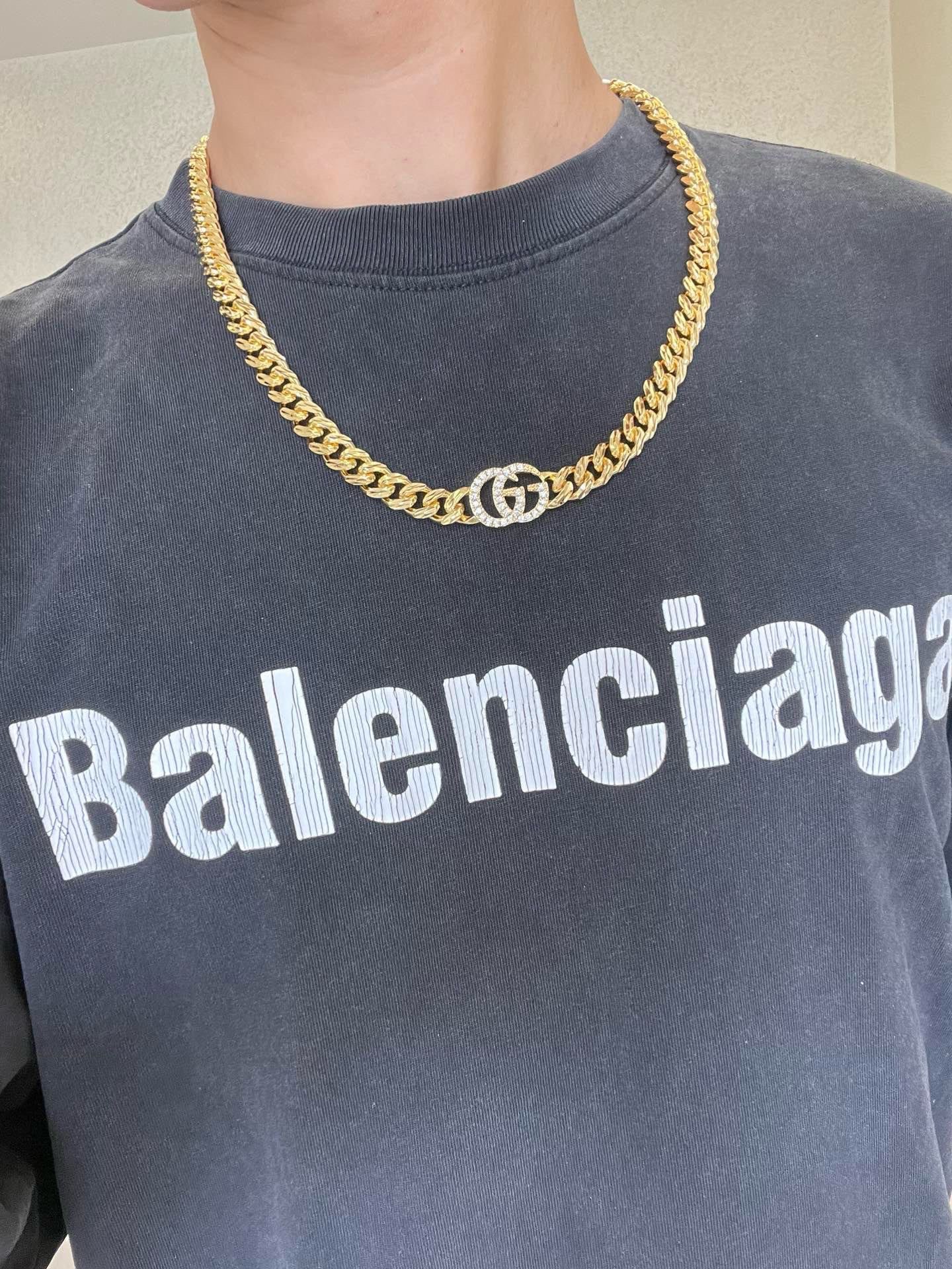 新品发布👒巨帅🤠𝐆𝐮𝐜𝐜𝐢古驰项链最新款链条档次更高明星同款Anger Forest系列双G古驰项链古驰