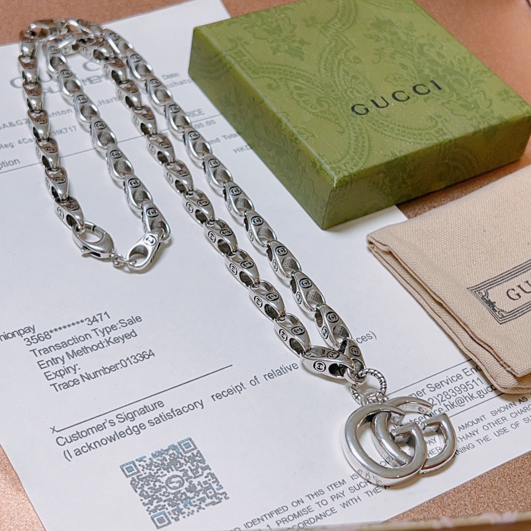 。。 不爆不发 抖音带货网红首选 𝐆𝐮𝐜𝐜𝐢古驰项链最新款链条档次更高明星同款Anger Forest系