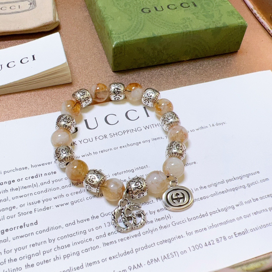 新品发布𝐆𝐮𝐜𝐜𝐢古驰手链男女同款 最新款天然紫发晶手链档次更高明星同款Anger Forest系列双g