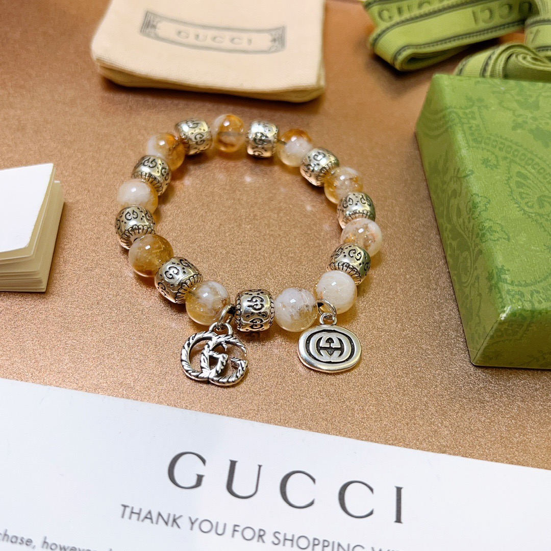 新品发布𝐆𝐮𝐜𝐜𝐢古驰手链男女同款 最新款天然紫发晶手链档次更高明星同款Anger Forest系列双g