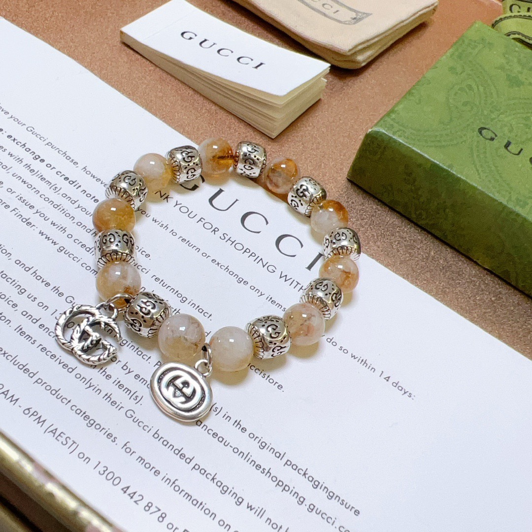 新品发布𝐆𝐮𝐜𝐜𝐢古驰手链男女同款 最新款天然紫发晶手链档次更高明星同款Anger Forest系列双g