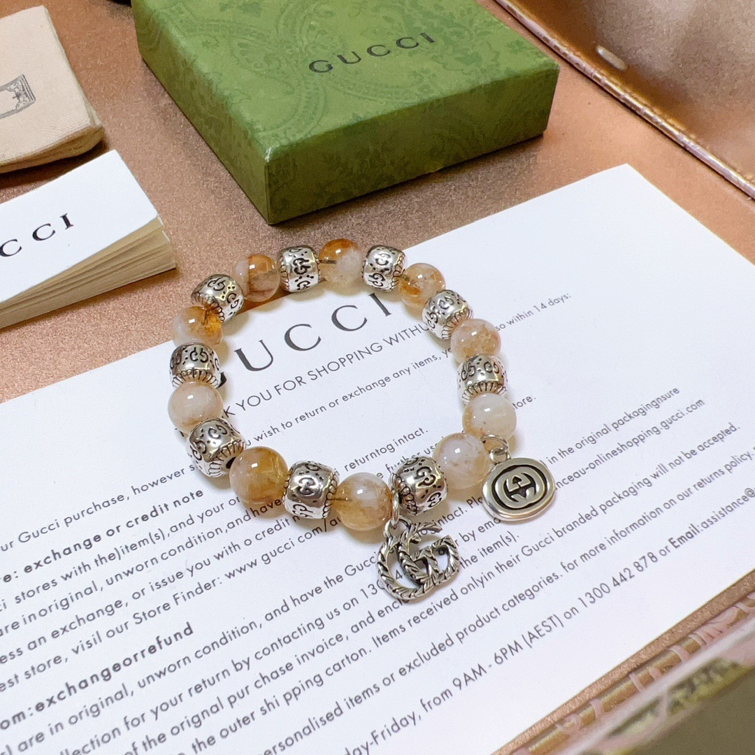 新品发布𝐆𝐮𝐜𝐜𝐢古驰手链男女同款 最新款天然紫发晶手链档次更高明星同款Anger Forest系列双g