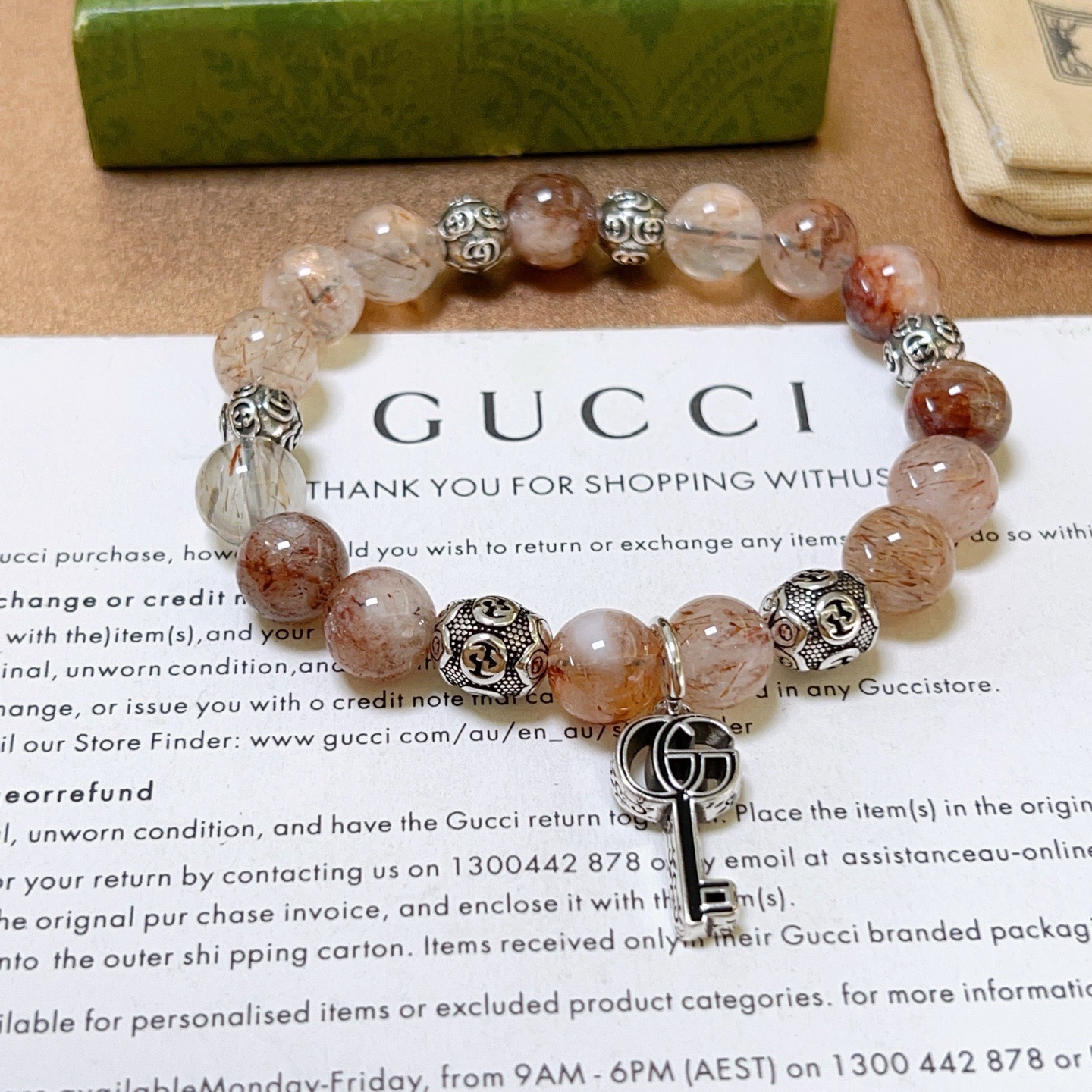 Gucci 新品发布𝐆𝐮𝐜𝐜𝐢古驰手链 最新款天然紫发晶手链档次更高 Anger Forest系列双g手链