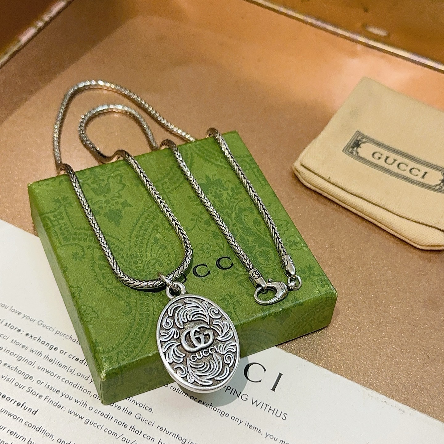 抖音直播带货 Gucci古驰项链最新款链条档次更高 2