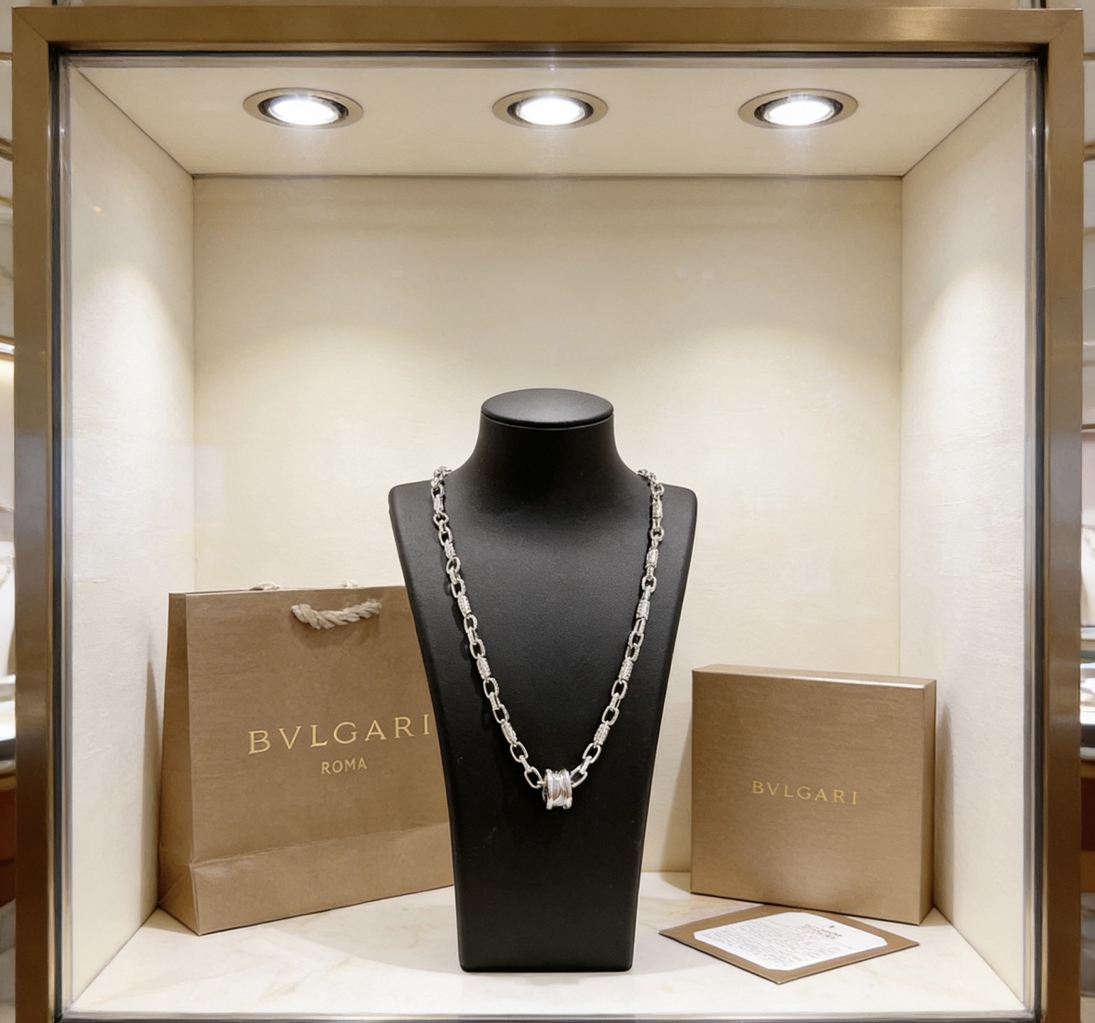 Bvlgari B zero1 necklace Silver-toned metal with white ceramic accents 60cm