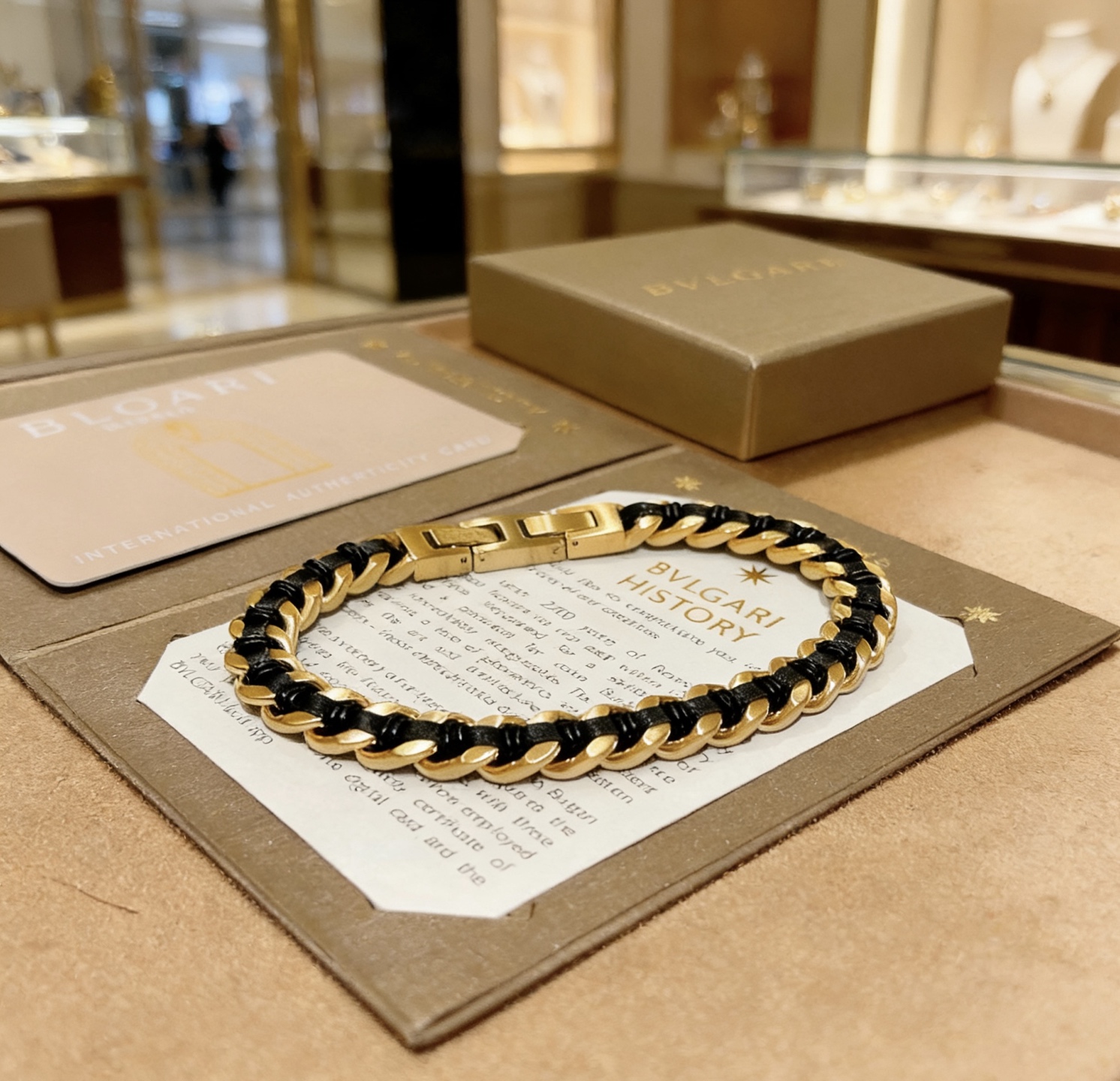 Bvlgari 宝格丽手链V金搭配编织绳材质 BVLGARI宝格丽 DIVAS‘ DREAM 系列 品相完美