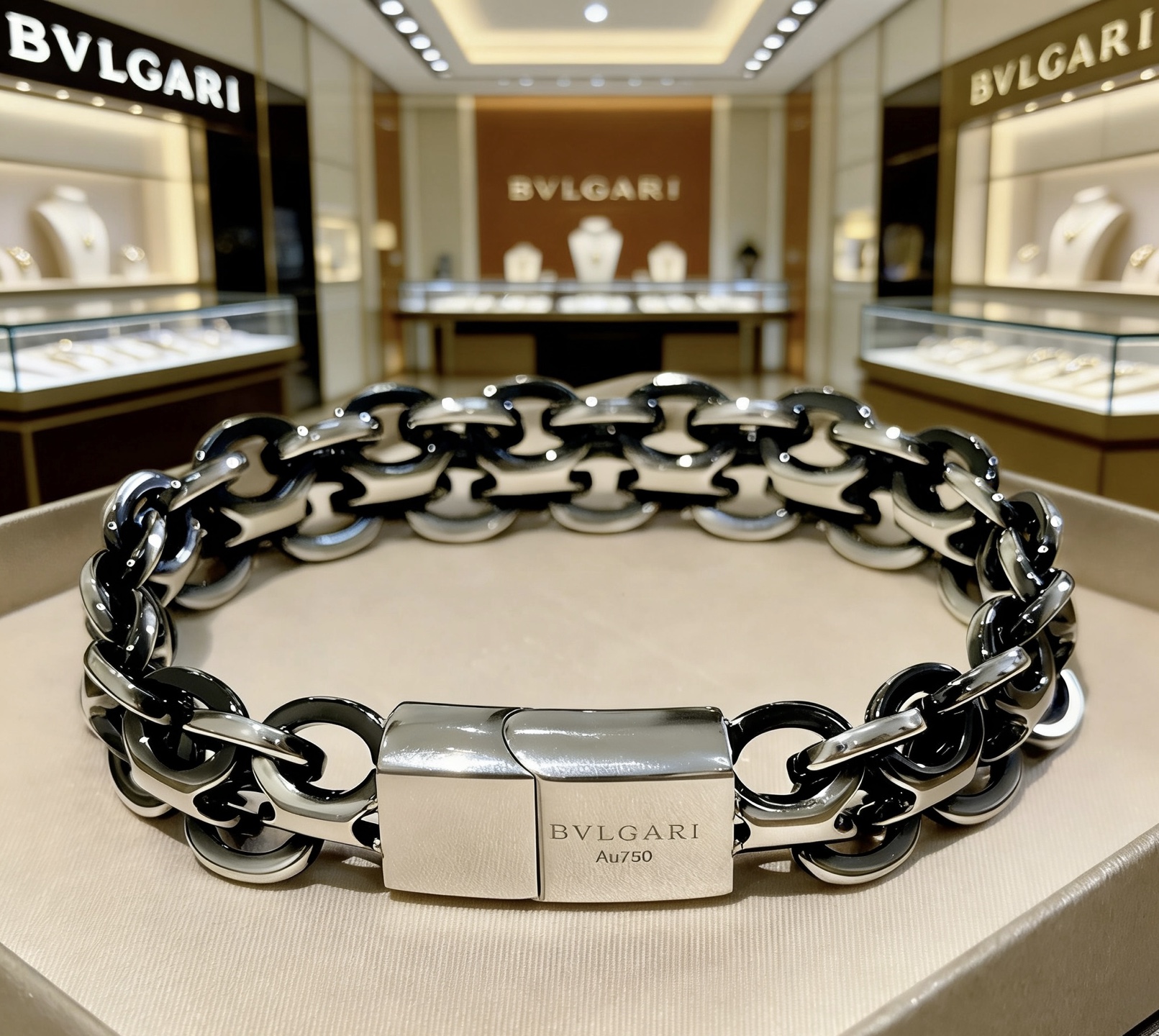 Bvlgari Divas Dream bracelet 18k white gold with black ceramic 19cm