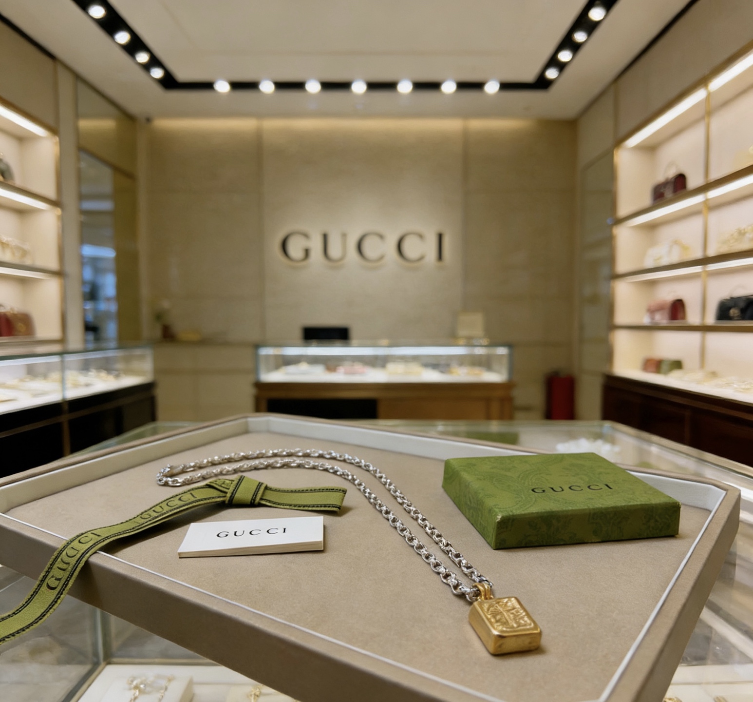 Gucci 不爆不发 抖音带货 首选 𝐆𝐮𝐜𝐜𝐢古驰项链最新款链条档次更高 Anger Forest系列双g古驰金砖新品艺术风格 项链