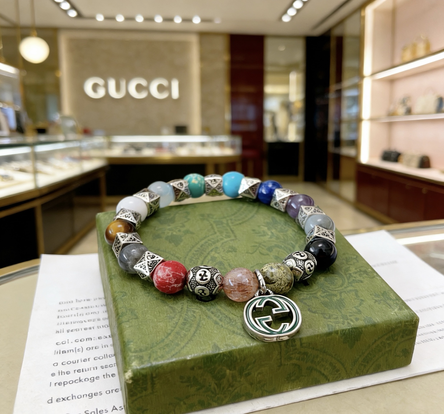 Gucci 新品发布会 古驰手链天然石 精工版本天然古驰手链