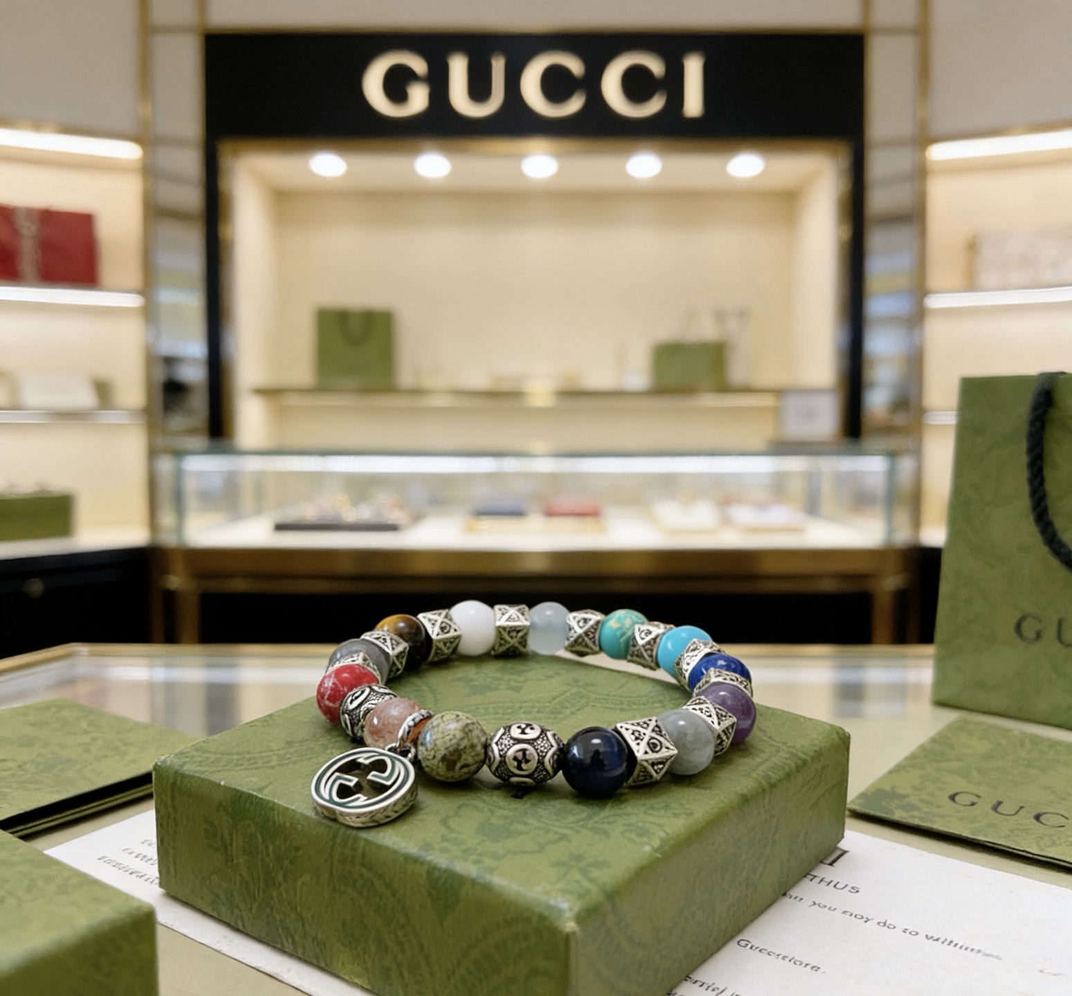 Gucci 新品发布会 古驰手链天然石 精工版本天然古驰手链