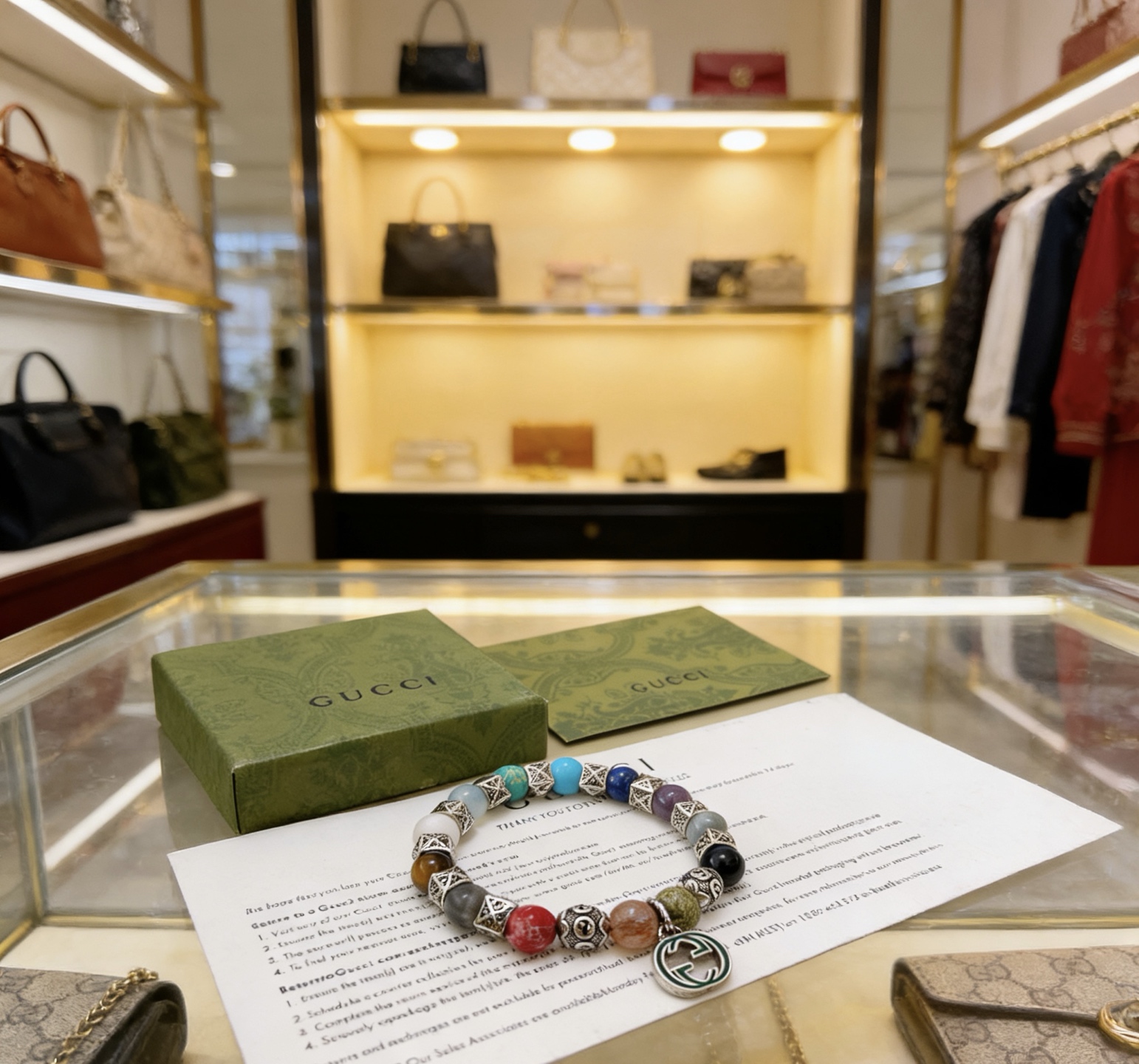 Gucci 新品发布会 古驰手链天然石 精工版本天然古驰手链
