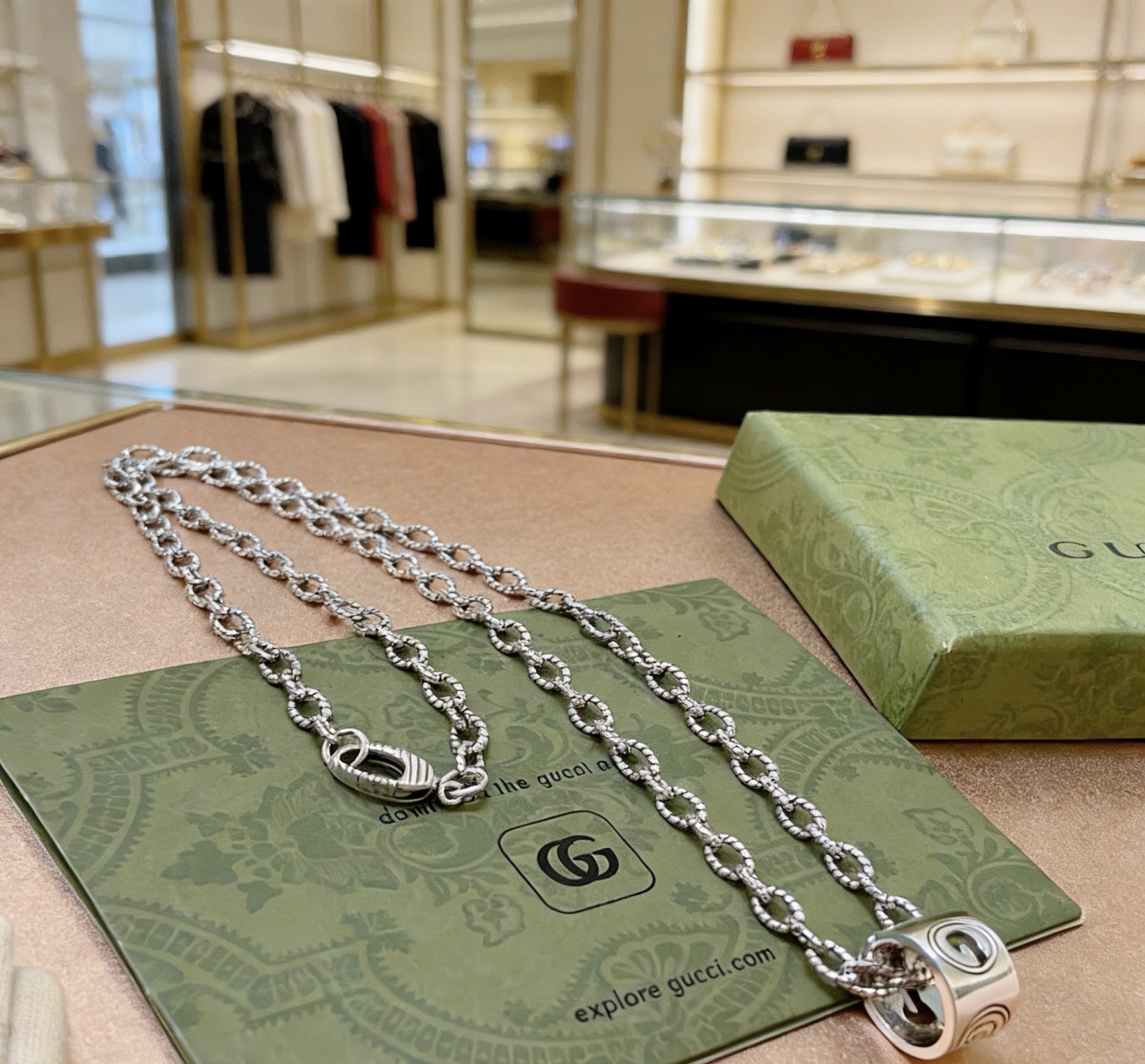 Gucci 𝐆𝐮𝐜𝐜𝐢古驰项链最新款麻花链条档次更高 Anger Forest系列双G古驰项链