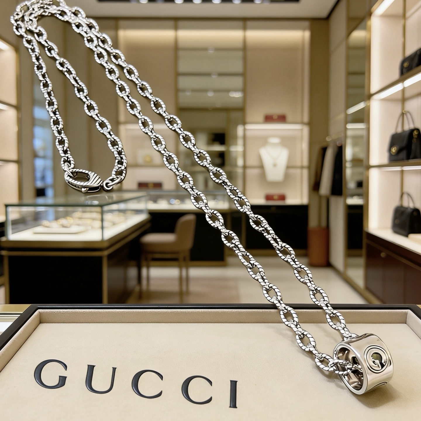 Gucci 𝐆𝐮𝐜𝐜𝐢古驰项链最新款麻花链条档次更高 Anger Forest系列双G古驰项链