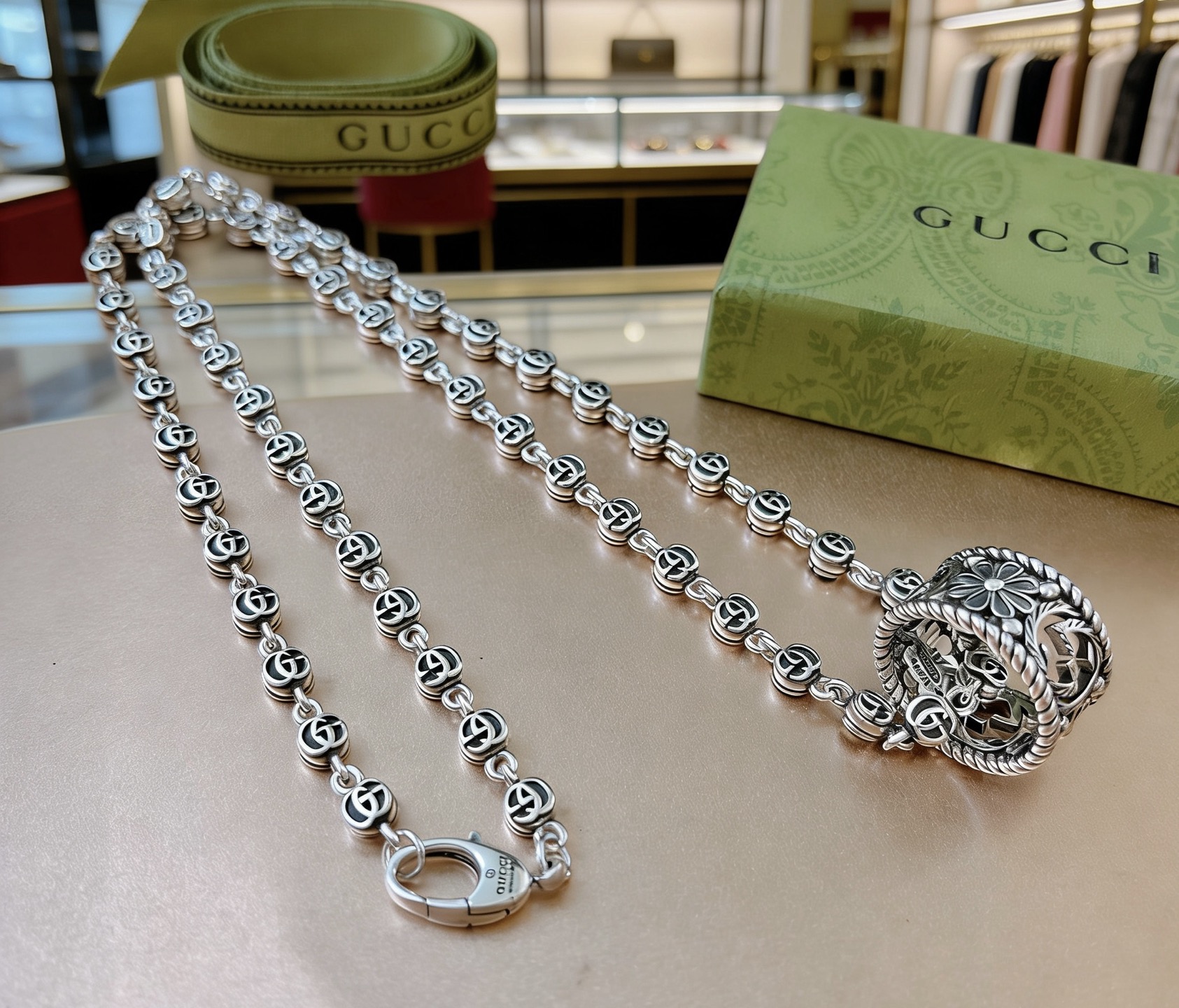 Gucci 抖音带货首选 𝐆𝐮𝐜𝐜𝐢古驰项链2026最新款链条档次更高