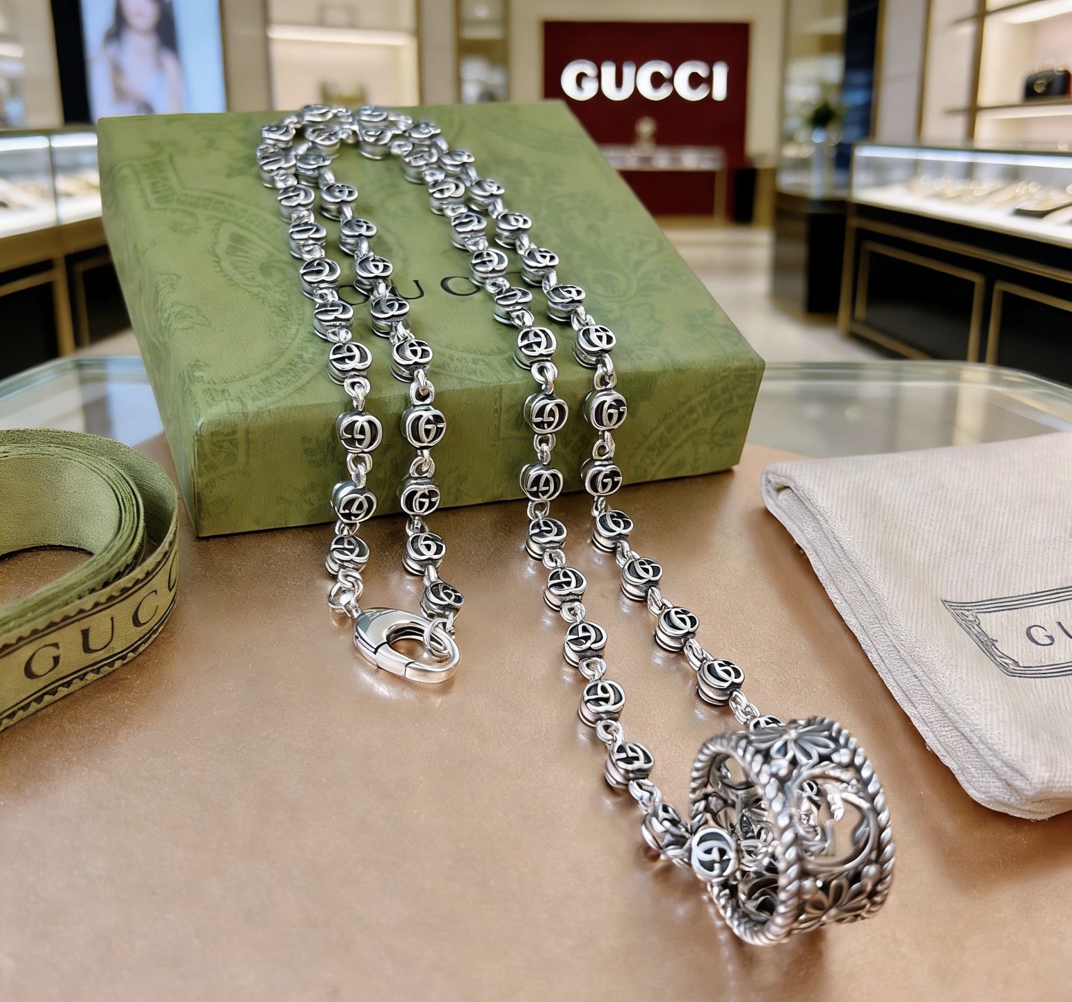 Gucci 抖音带货首选 𝐆𝐮𝐜𝐜𝐢古驰项链2026最新款链条档次更高