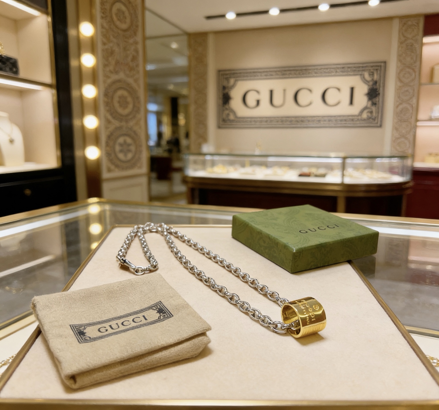 Gucci 新品首发不爆不发 抖音带货 首选 𝐆𝐮𝐜𝐜𝐢古驰项链最新款链条档次更高 Anger Forest系列双g设计理念 系列吊坠古驰项链