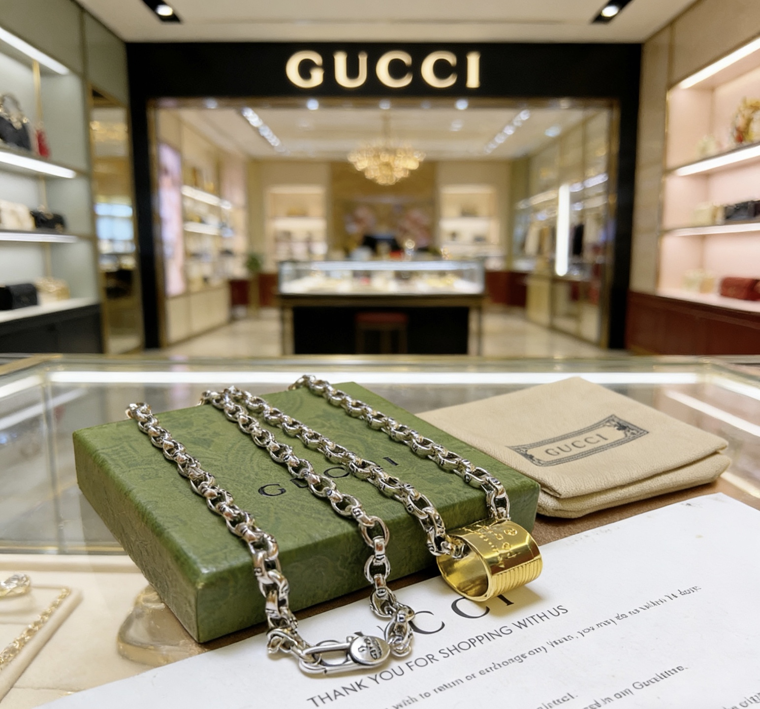 Gucci 新品首发不爆不发 抖音带货 首选 𝐆𝐮𝐜𝐜𝐢古驰项链最新款链条档次更高 Anger Forest系列双g设计理念 系列吊坠古驰项链