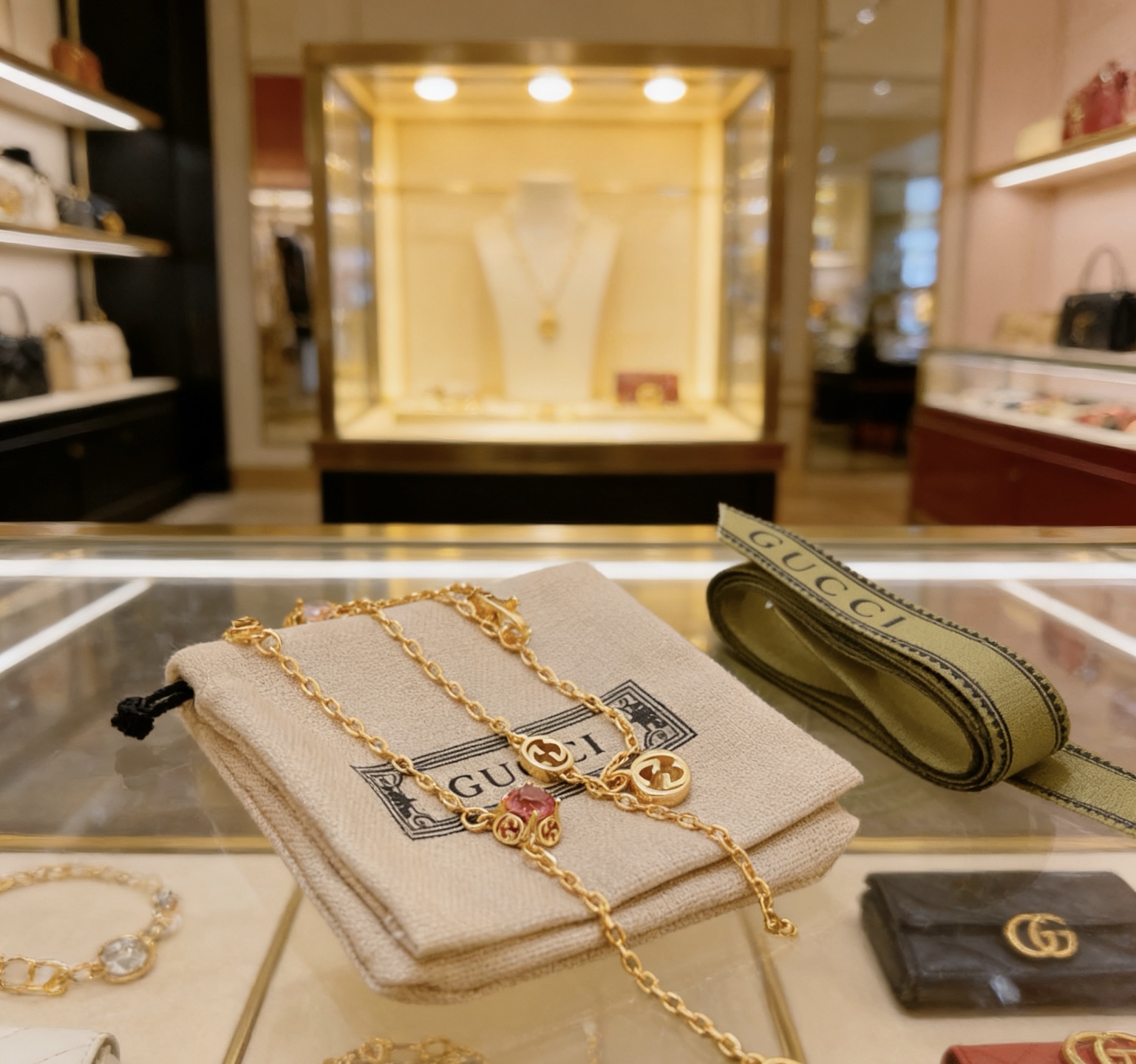 Gucci 𝐆𝐮𝐜𝐜𝐢古驰项链最新款链条档次更高 Anger Forest系列双G古驰项链