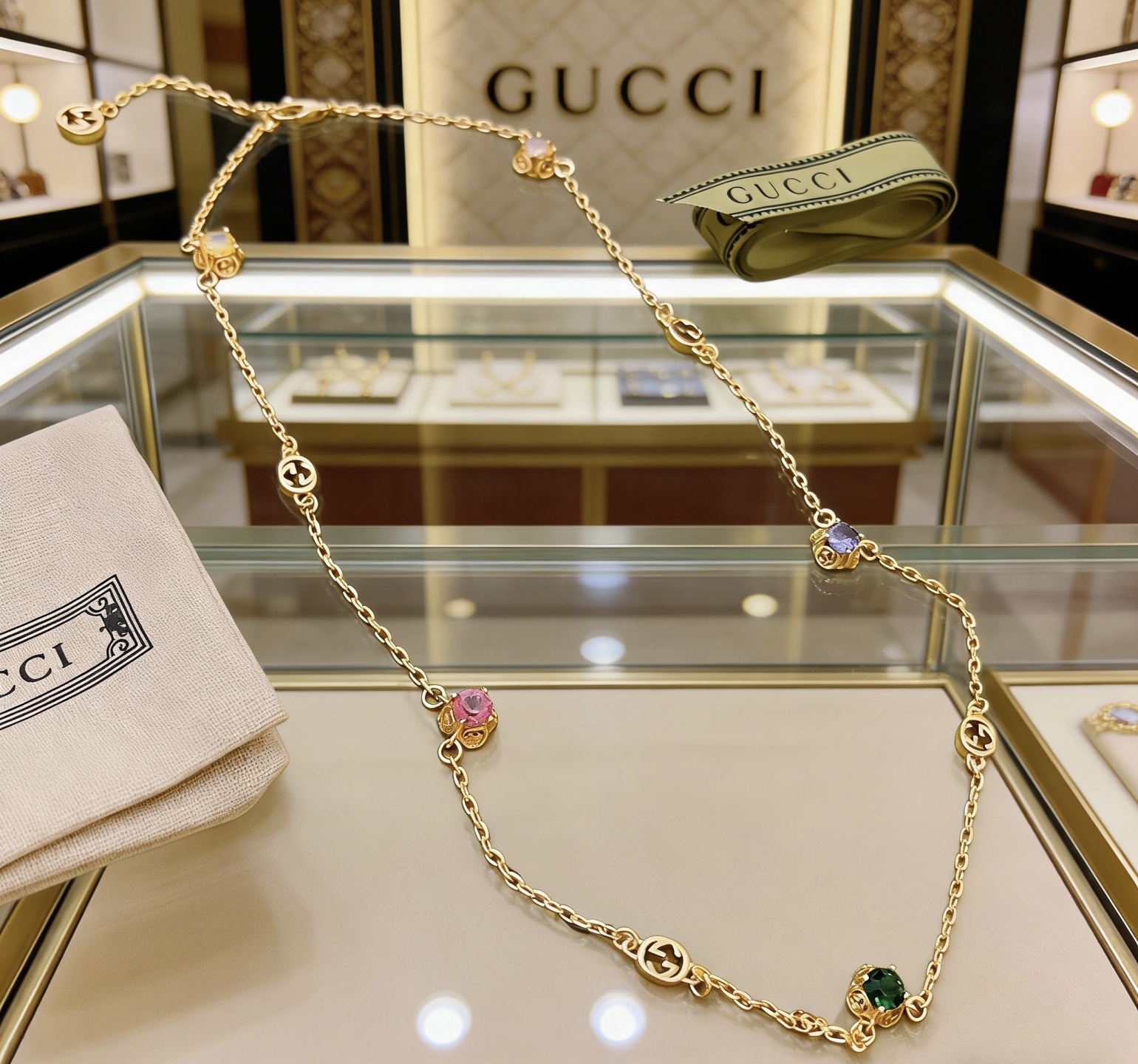 Gucci 𝐆𝐮𝐜𝐜𝐢古驰项链最新款链条档次更高 Anger Forest系列双G古驰项链