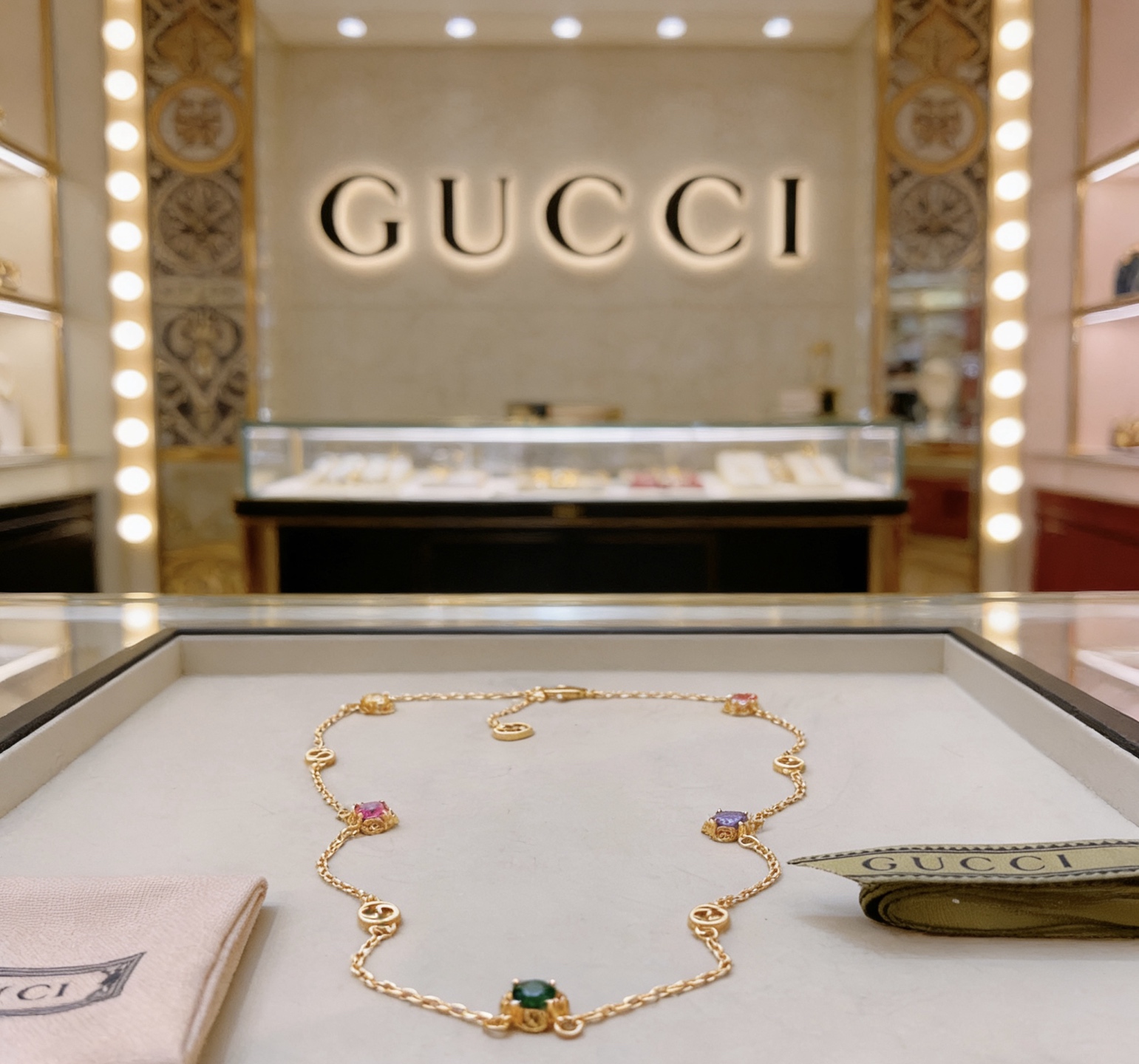 Gucci 𝐆𝐮𝐜𝐜𝐢古驰项链最新款链条档次更高 Anger Forest系列双G古驰项链