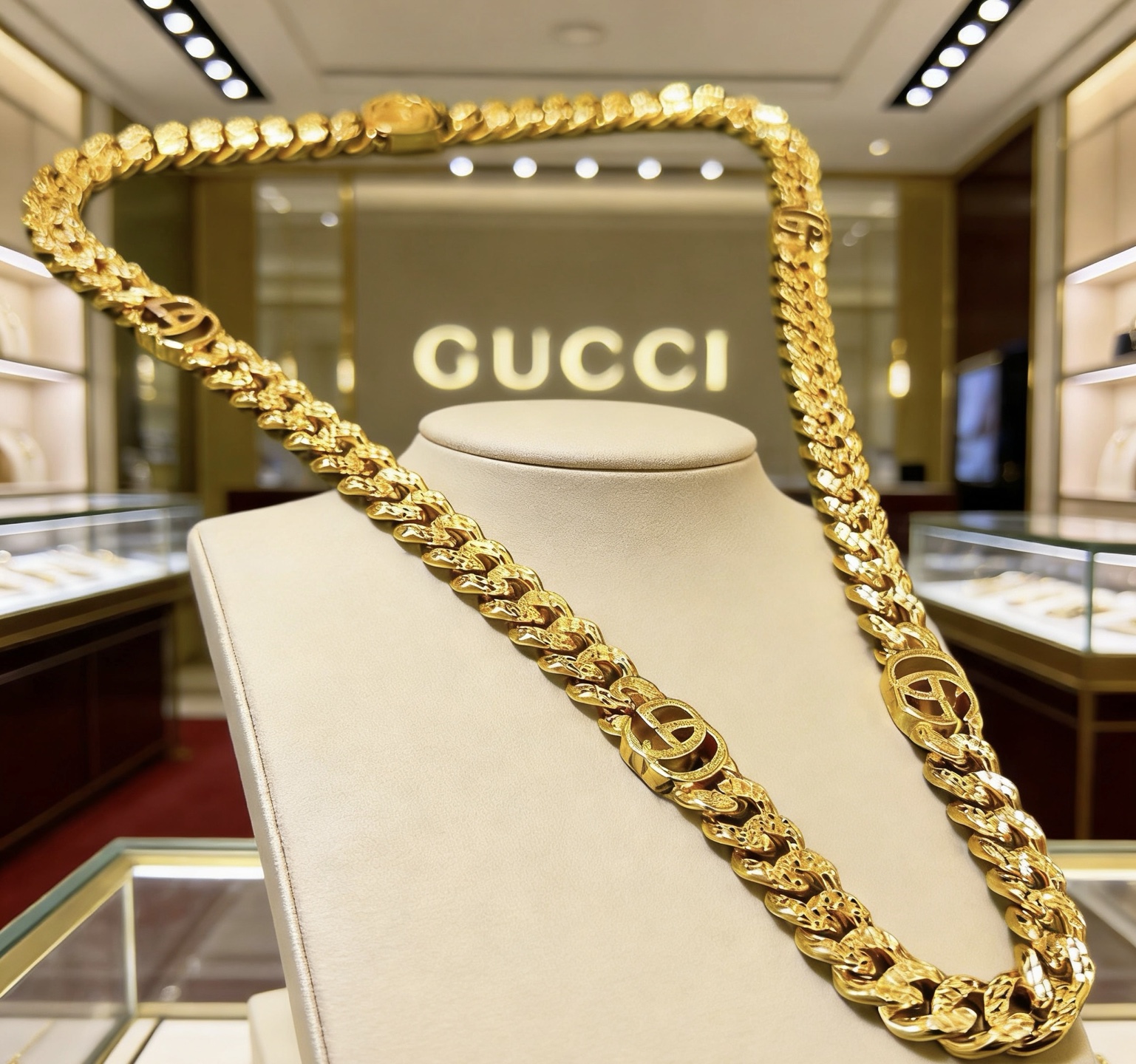Gucci 𝐆𝐮𝐜𝐜𝐢古驰项链最新款链条档次更高 Anger Forest系列双G古驰项链