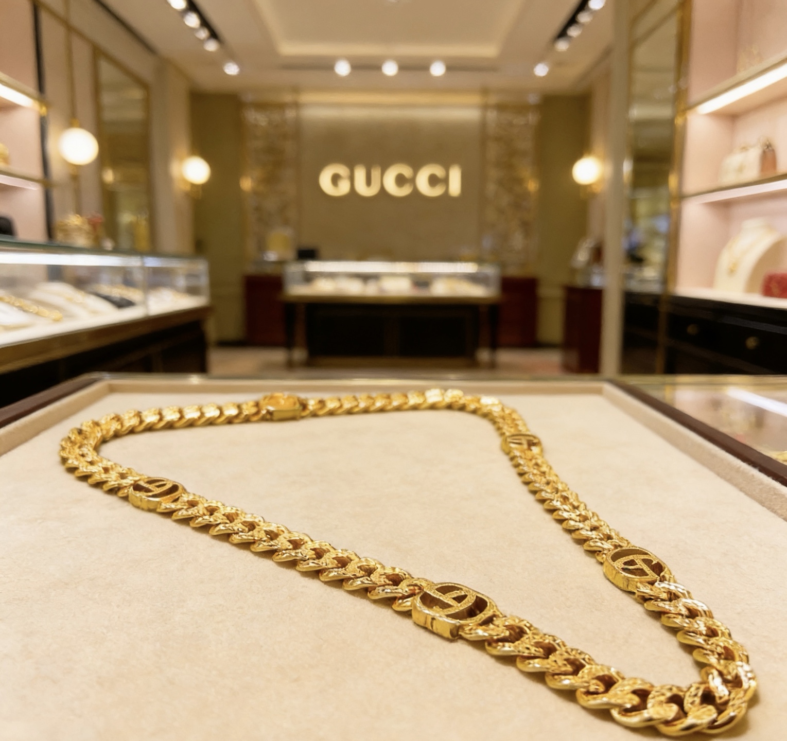 Gucci 𝐆𝐮𝐜𝐜𝐢古驰项链最新款链条档次更高 Anger Forest系列双G古驰项链