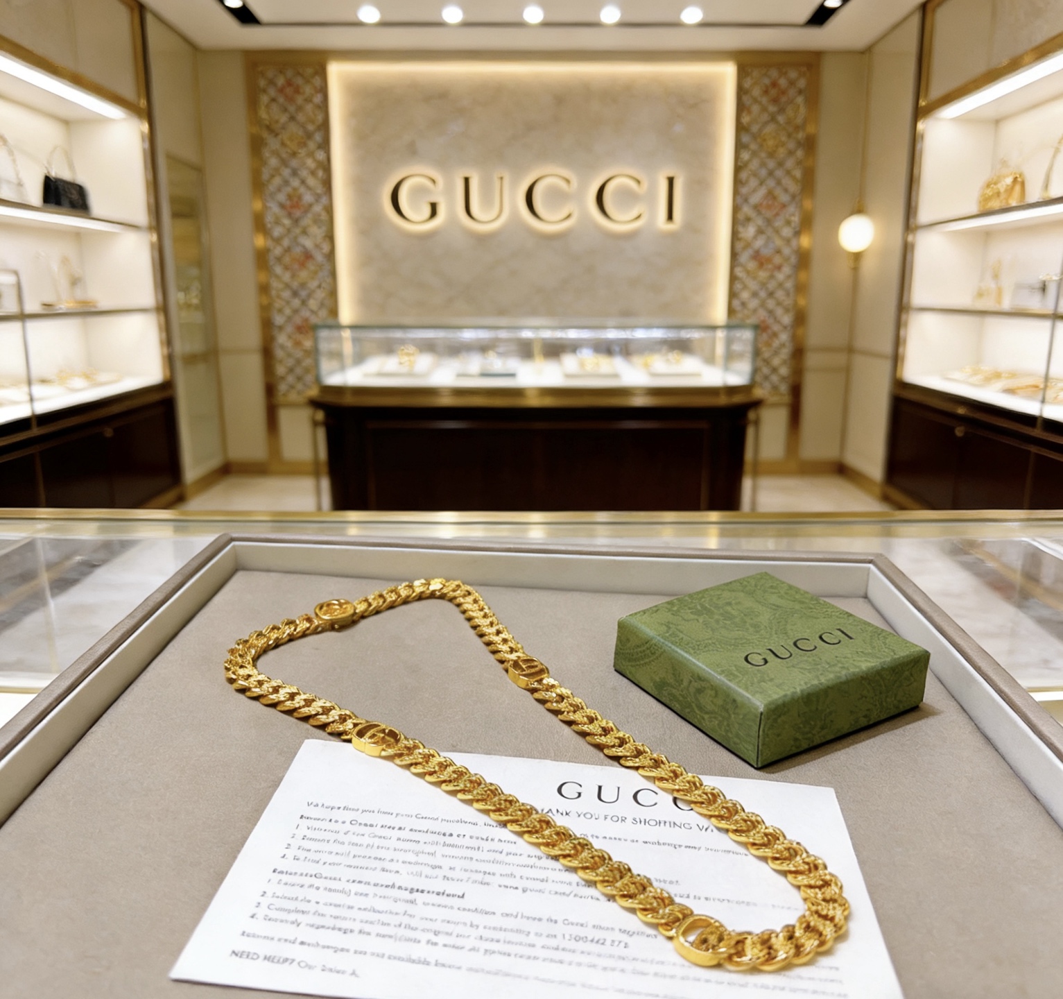 Gucci 𝐆𝐮𝐜𝐜𝐢古驰项链最新款链条档次更高 Anger Forest系列双G古驰项链