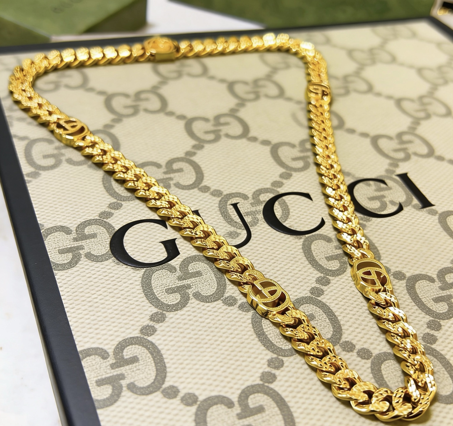 Gucci 𝐆𝐮𝐜𝐜𝐢古驰项链最新款链条档次更高 Anger Forest系列双G古驰项链